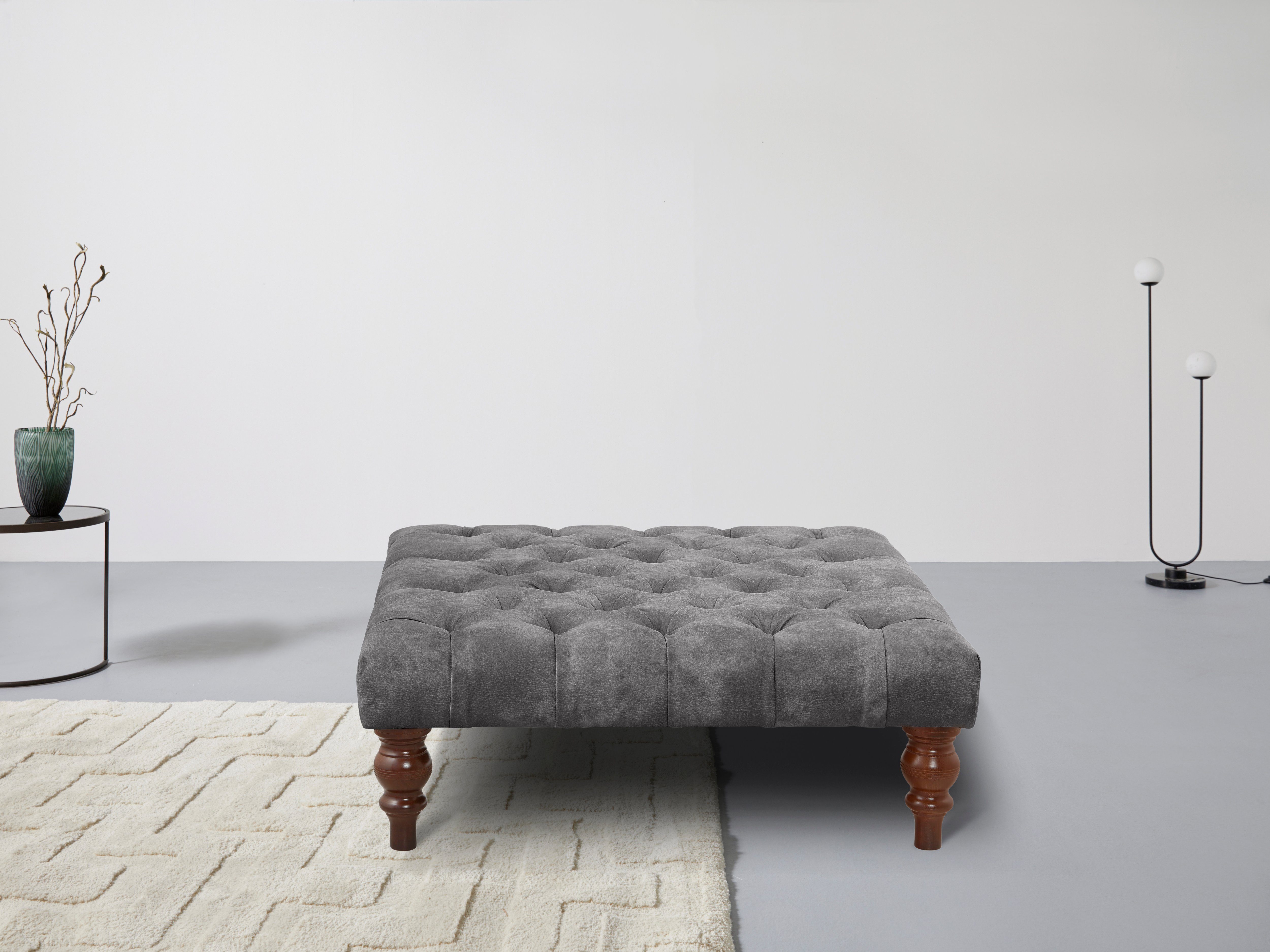 Premium collection by Home affaire Hocker CHESTERFIELD met knoopsluiting, ook in leer