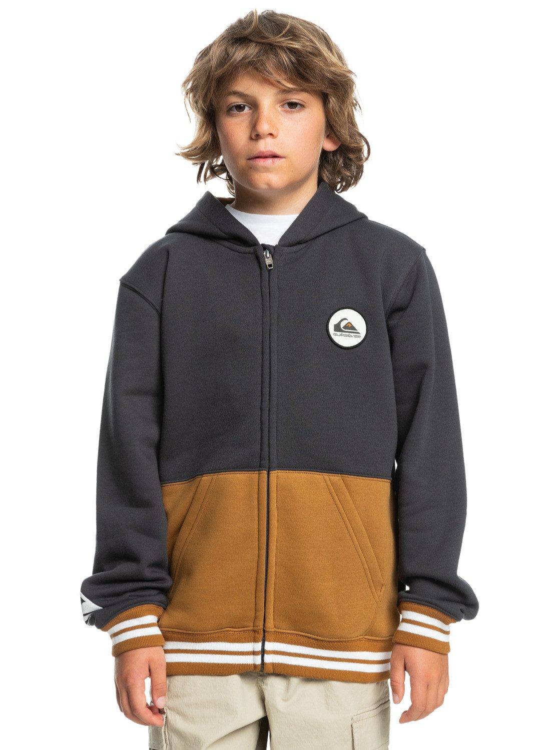 Quiksilver Capuchonsweatvest Knowledge Area jongens sweatvesten maat 16 zwart