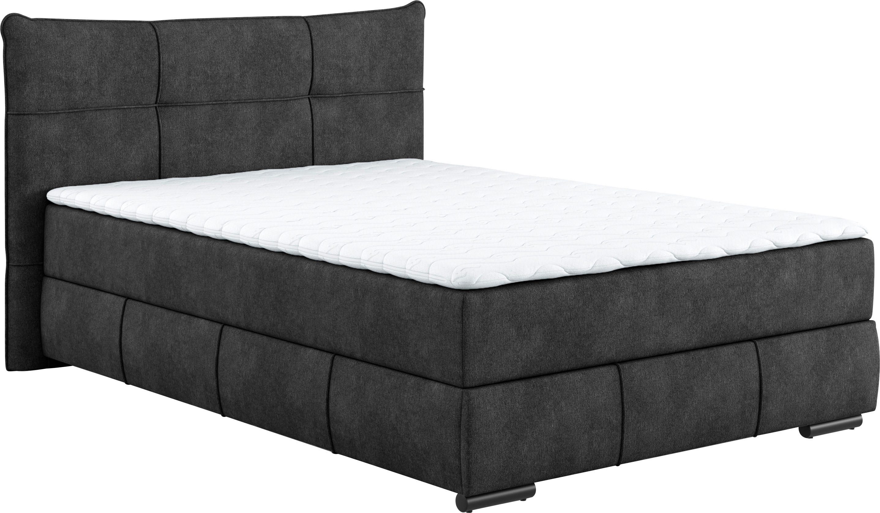 Mr. Couch Boxspring Brewdley met bedkist, incl. matras Topmatras en sierkussen, in verschillende hardheden beschikbaar