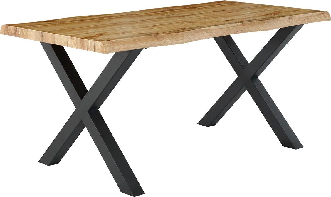 Jockenhöfer Gruppe Eettafel Marlon gebogen boomstam look en zwart onderstel