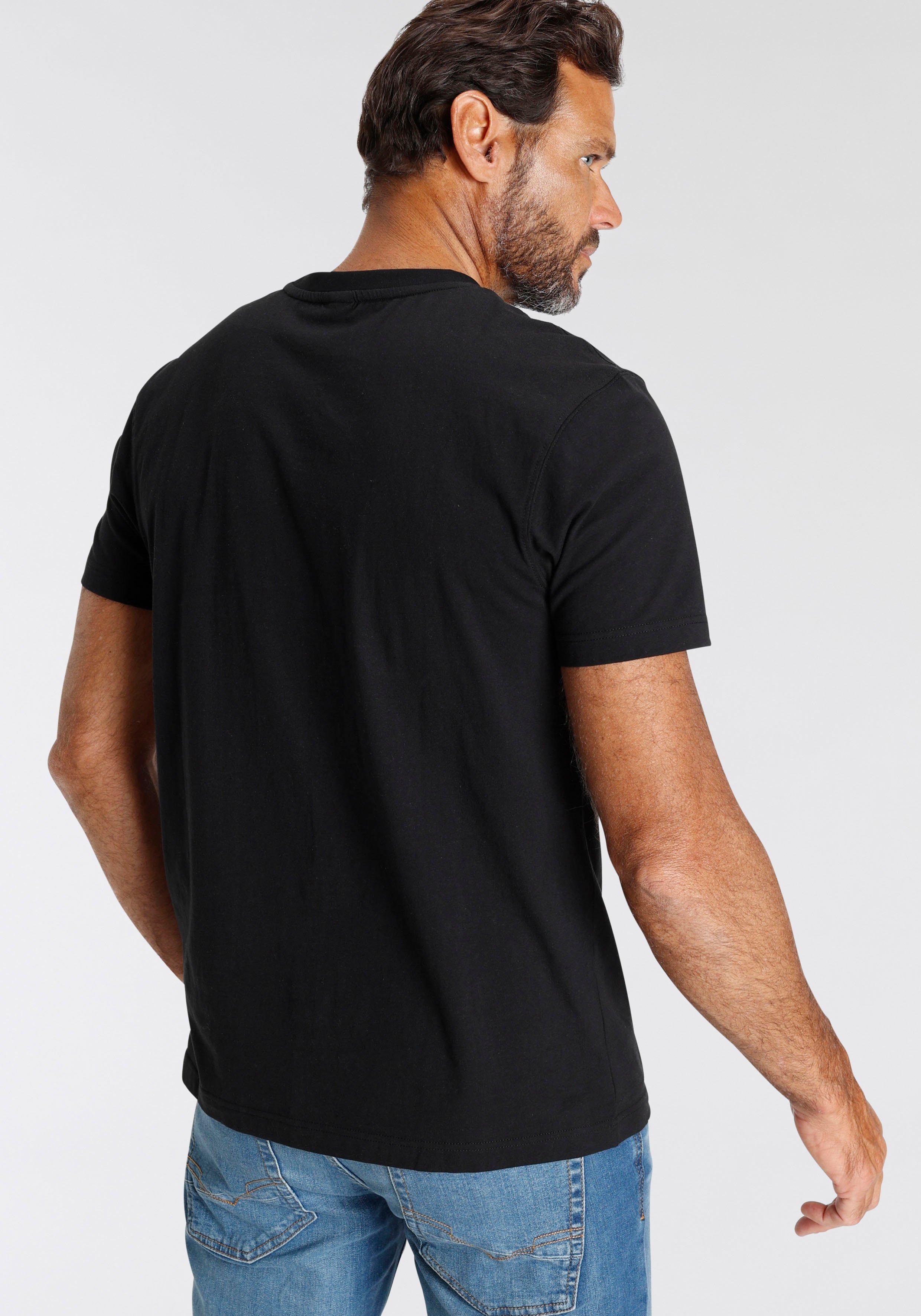 H.I.S T-shirt smalle pasvorm, bedrukt ontwerp, ronde hals