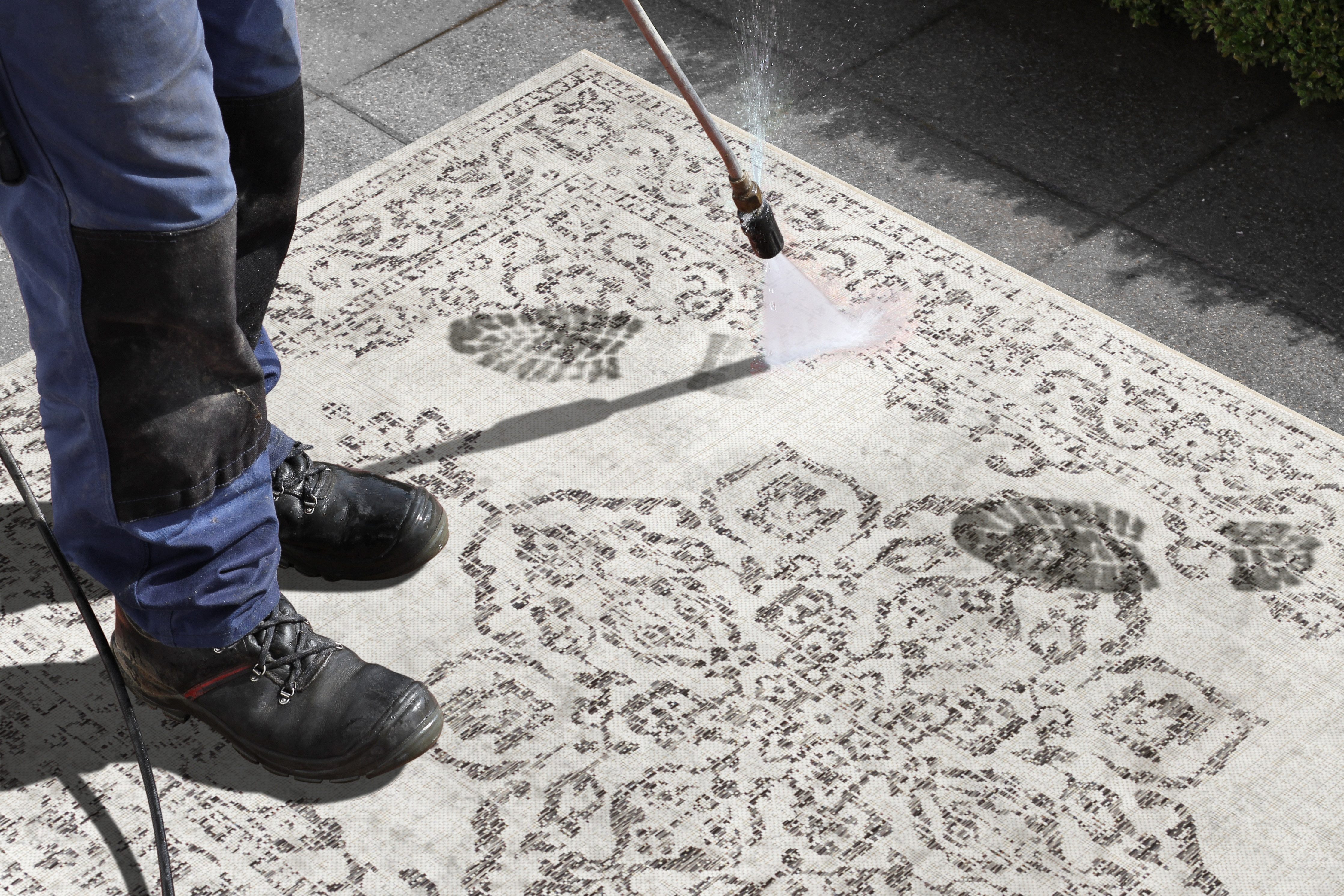 NORTHRUGS Vloerkleed Tilos In- & outdoor, korte pool, oriëntaals, vintage, woonkamer, tuin
