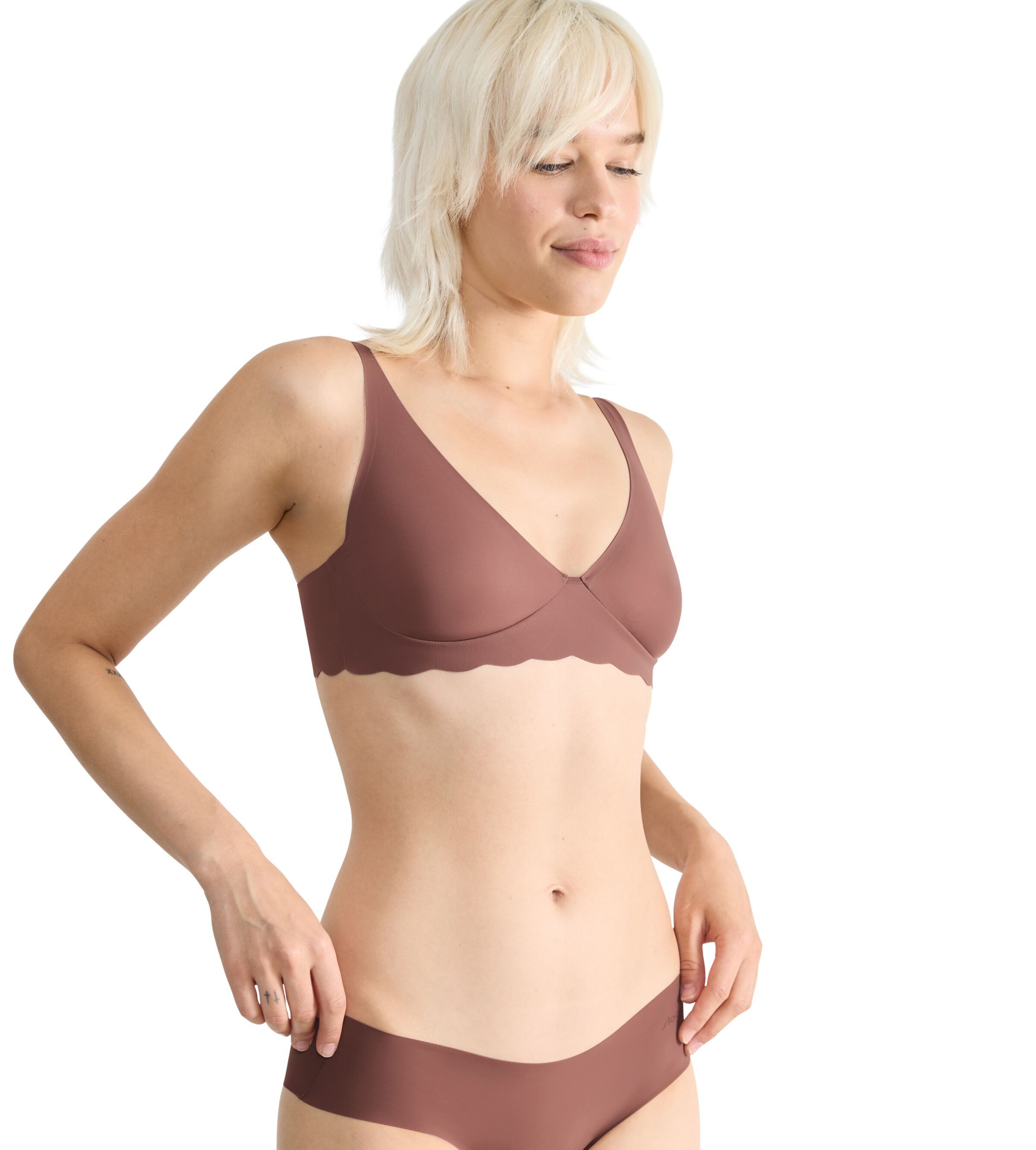 Sloggi Beugelloze-bh ZERO Microfibre 2.0 Soft bra (1-delig) dames bh's zonder beugel maat XL bruin