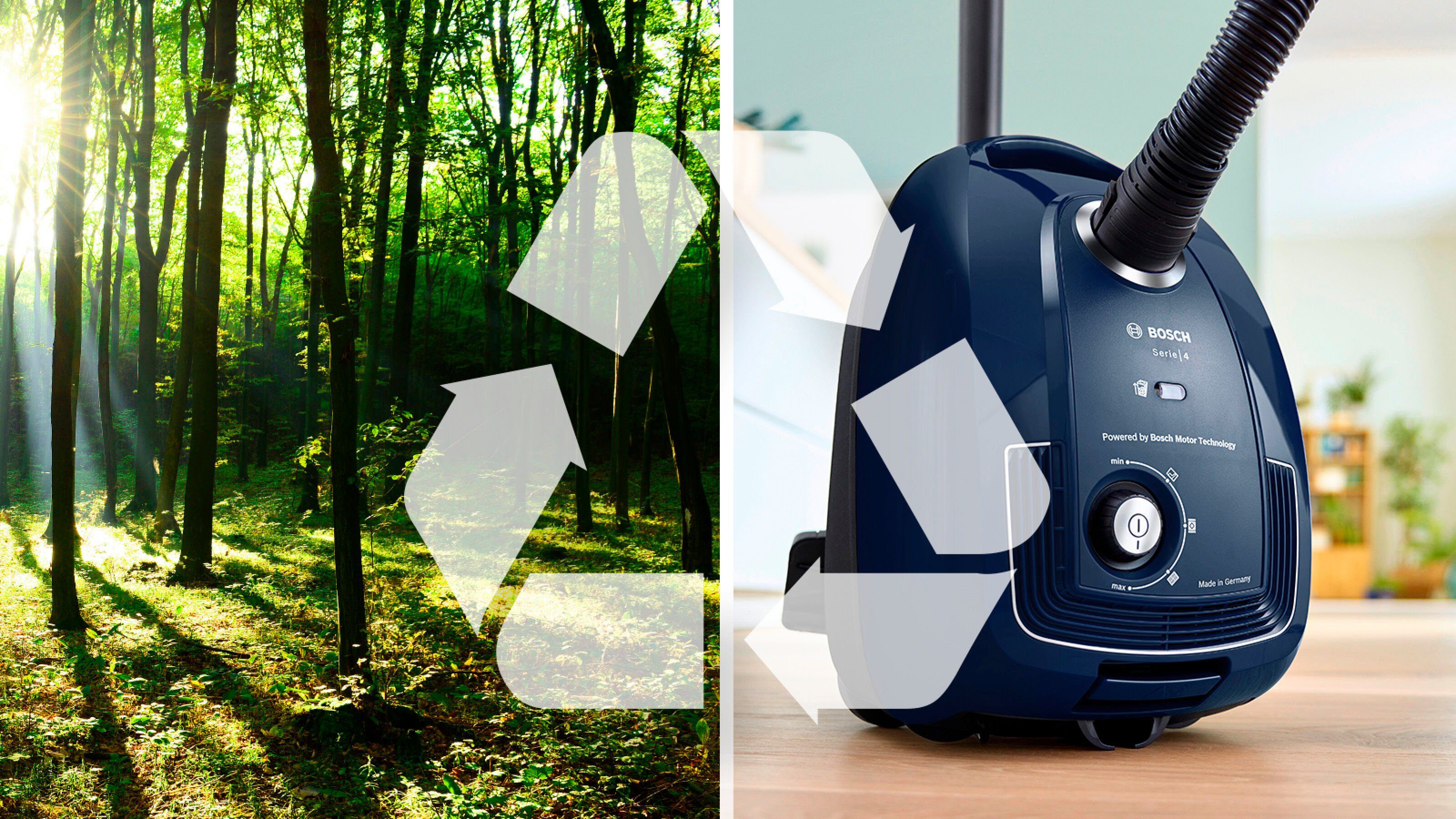 BOSCH Stofzuiger BGD38BU2 van 30% gerecyclede kunststof