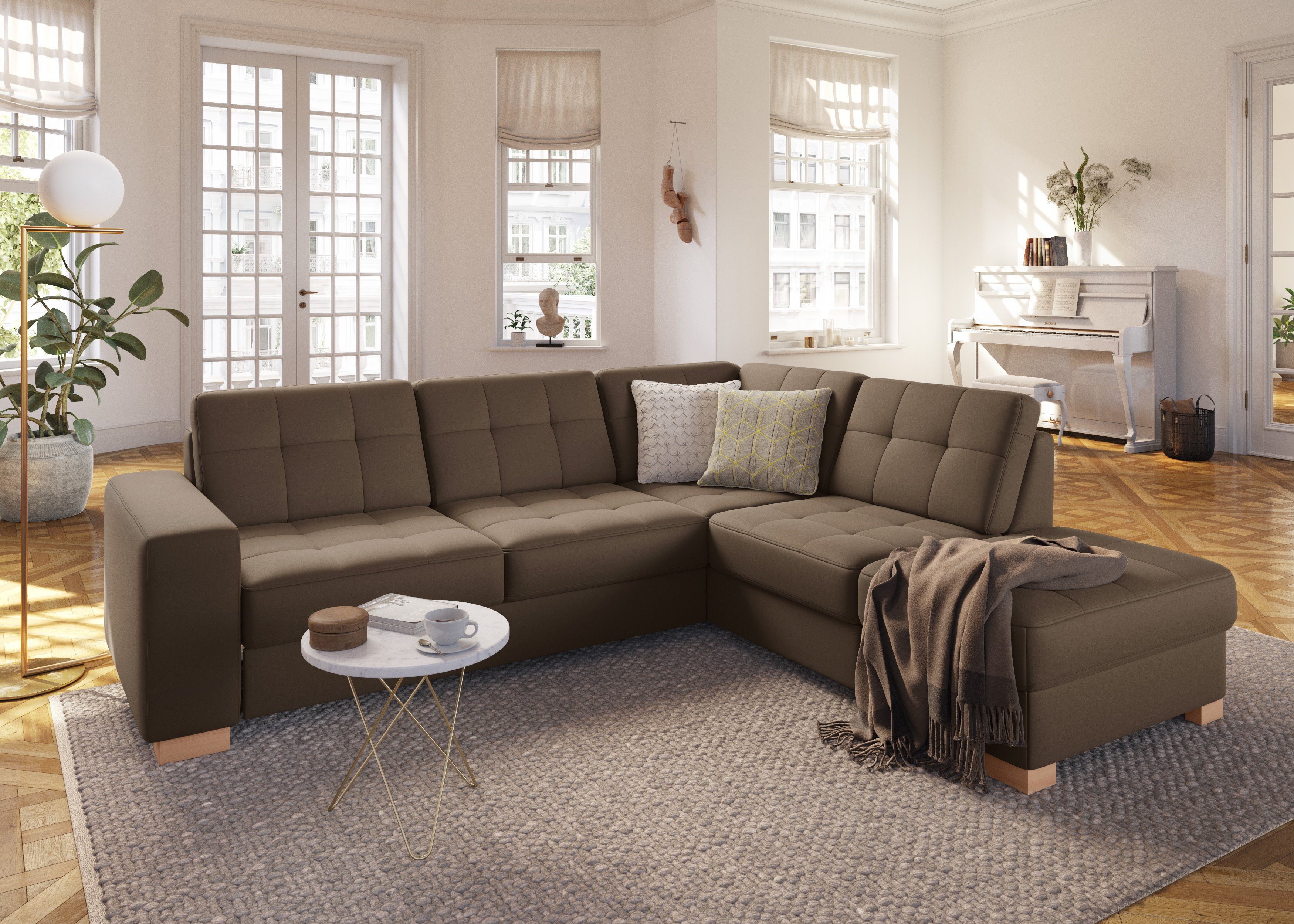 sit&more Hoekbank Quincy L-vorm naar keuze met slaapfunctie en bedkist