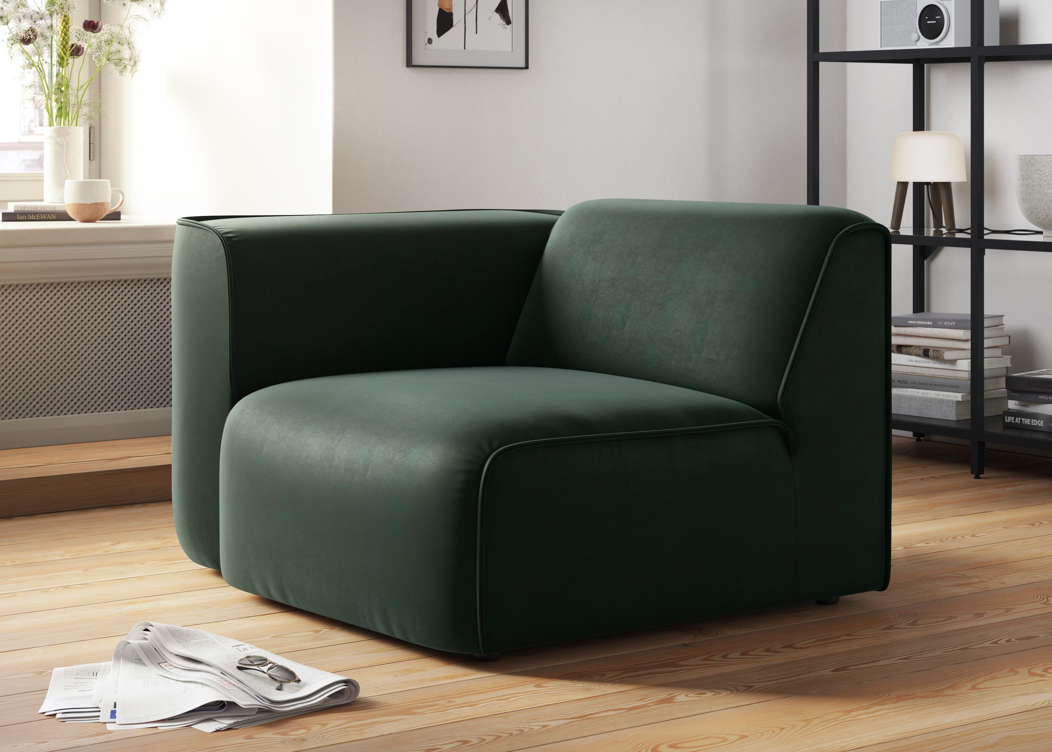 RAUM.ID Fauteuil Merid sofa-hoekelement, afmetingen B/D/H: 109/97/46 cm als module of apart te gebruiken, voor individuele samenstelling
