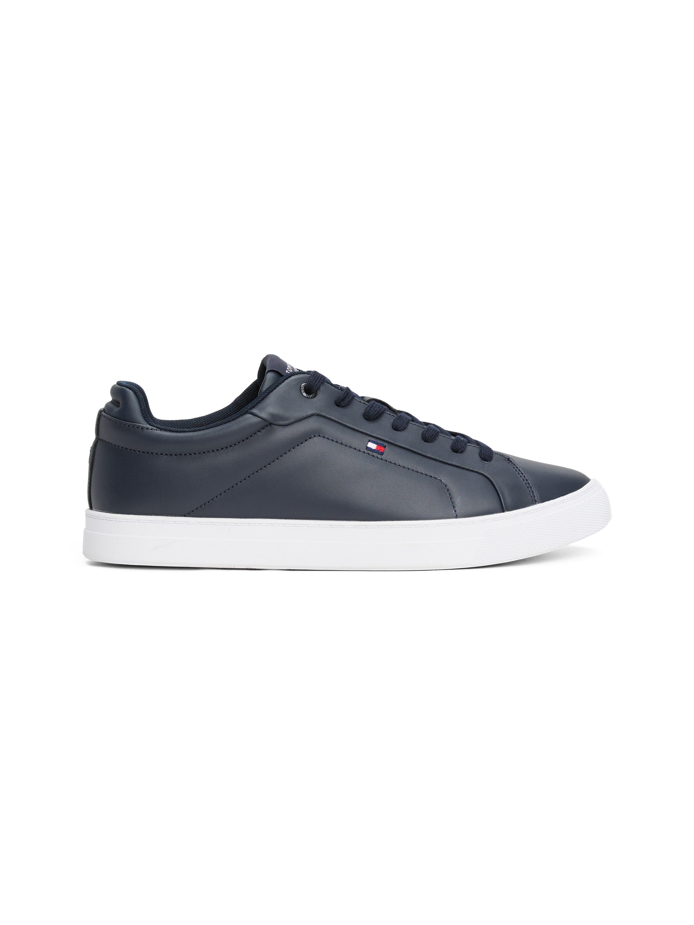 Tommy Hilfiger Sneakers ICON COURT LTH FLAG ESS vrijetijdsschoen, lage schoen, veterschoen met kleine logovlag