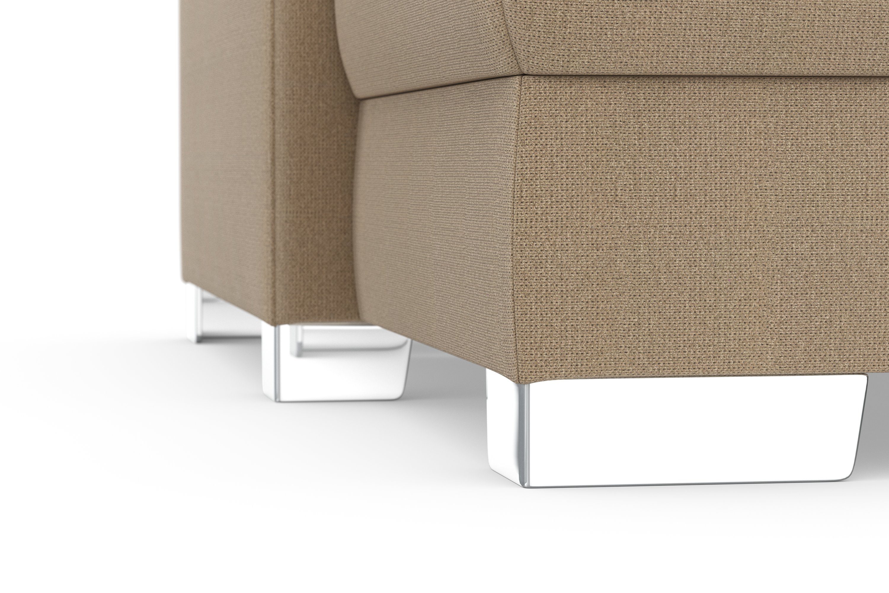 DOMO collection Hoekbank Anzio L-vorm, met bedfunctie, bonnellvering, hoogwaardig, breedte 271 cm