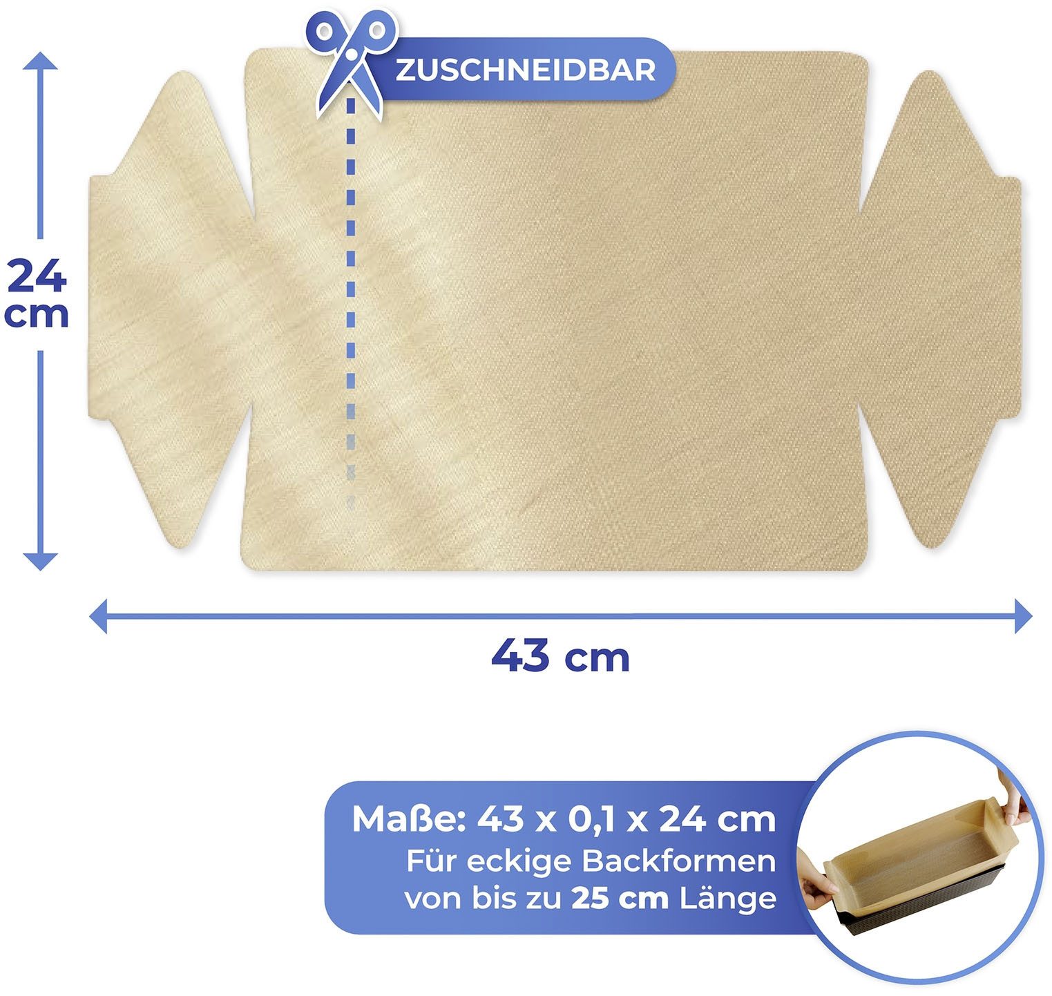 Maximex Bakpapier Non-stick bakvorm gesneden met antiaanbaklaag, set bestaand uit 1x rond, 1x hoekig (set, 2-delig)