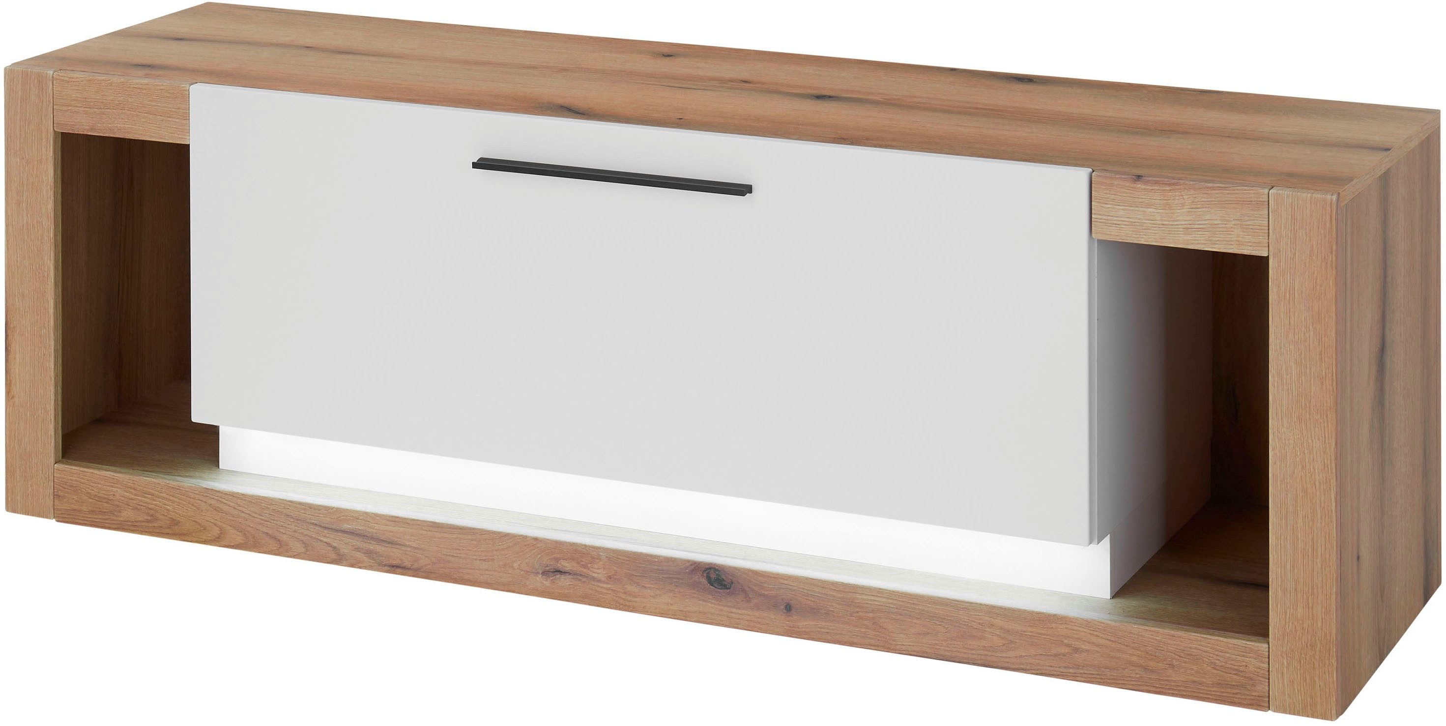 INOSIGN Tv-meubel Brixen, moderne TV-kast, commode in eik Evoke decor met wit Metalen grepen, voldoende opbergruimte, veelzijdig toepasbaar lowboards