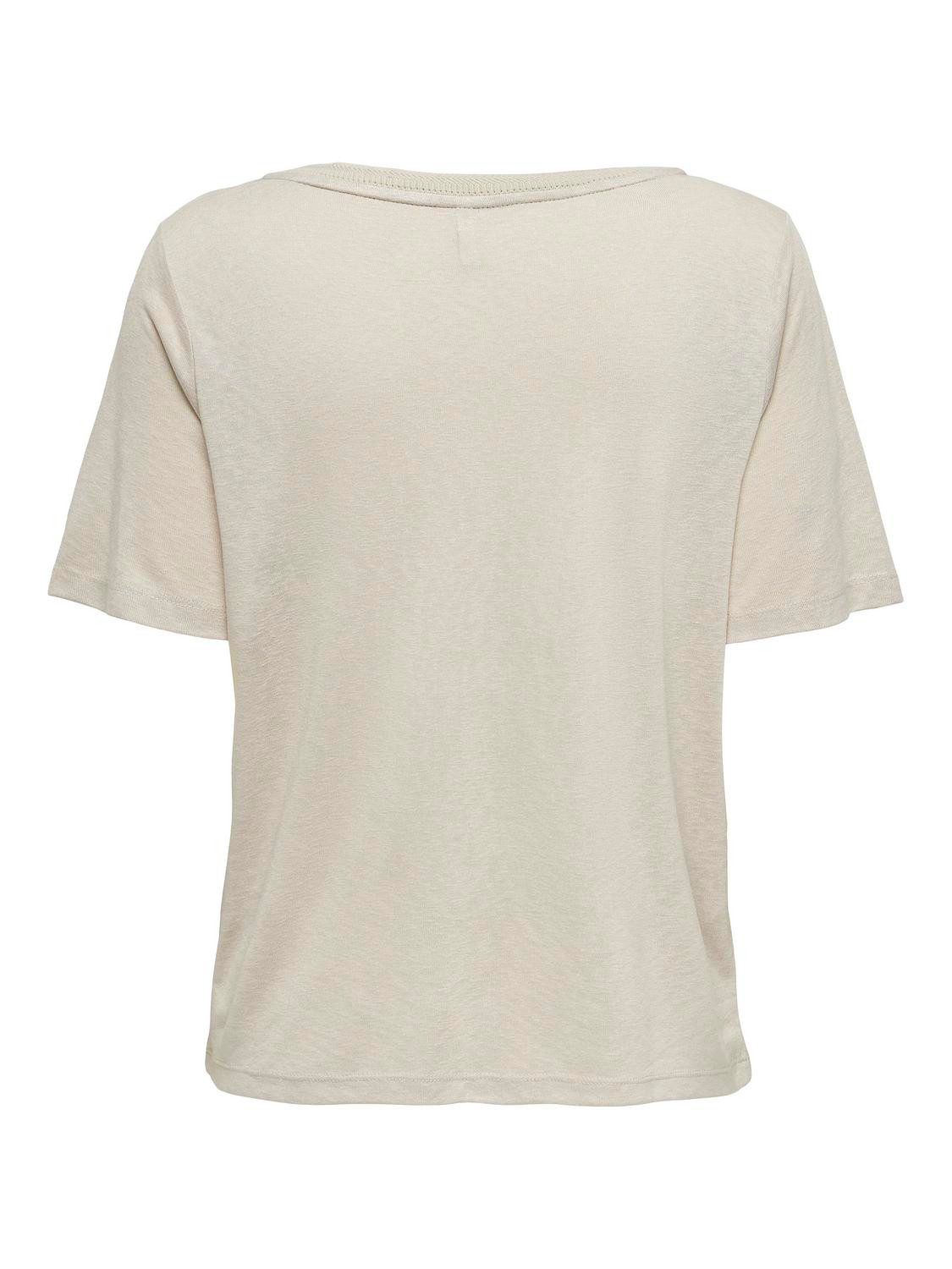 Only Shirt met korte mouwen ONLELISE S/S V-NECK TOP JRS NOOS