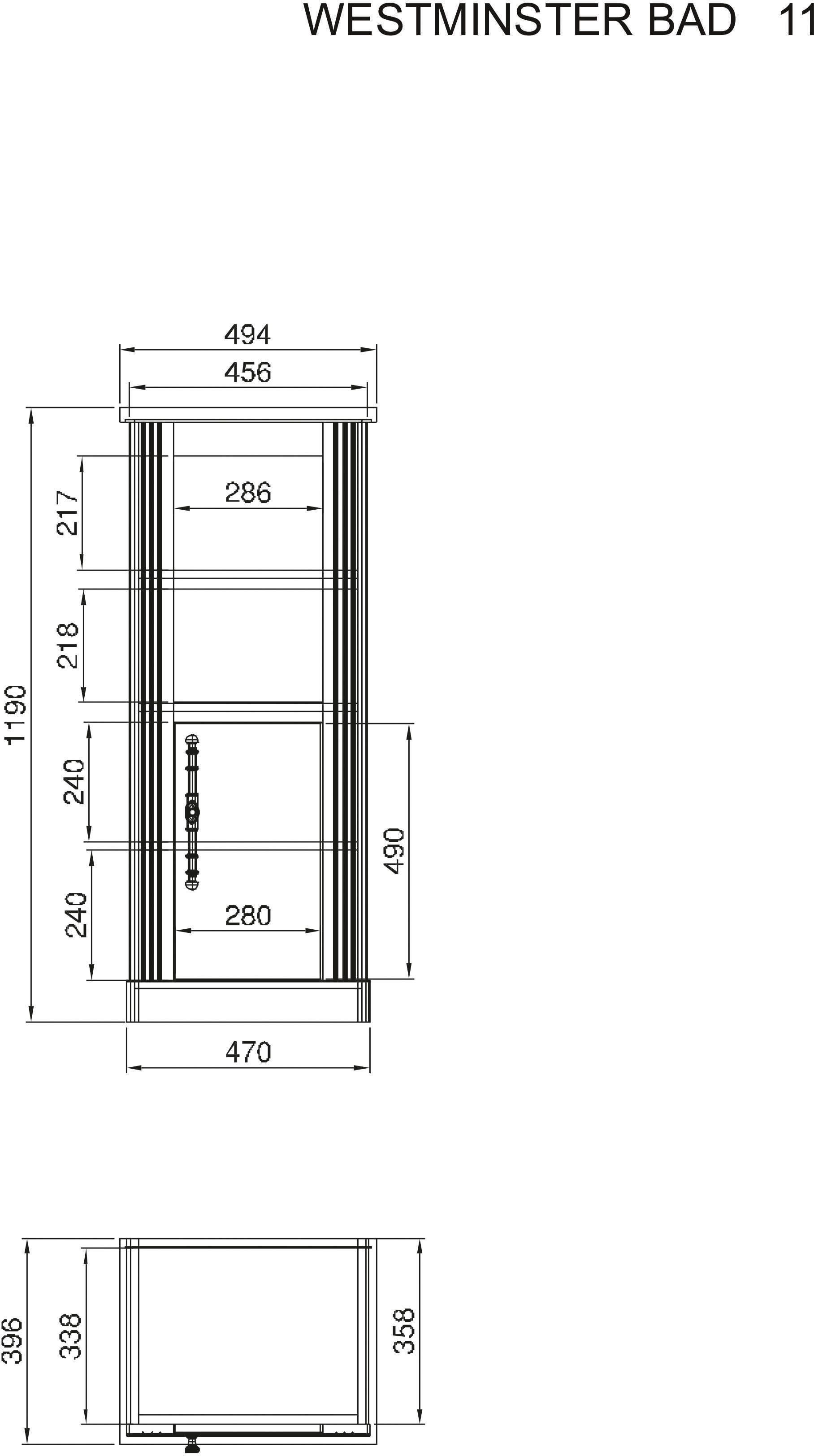 Home affaire Halfhoge kast WESTMINSTER, badkamerkast in landhuisstijl, kast met metalen handgrepen