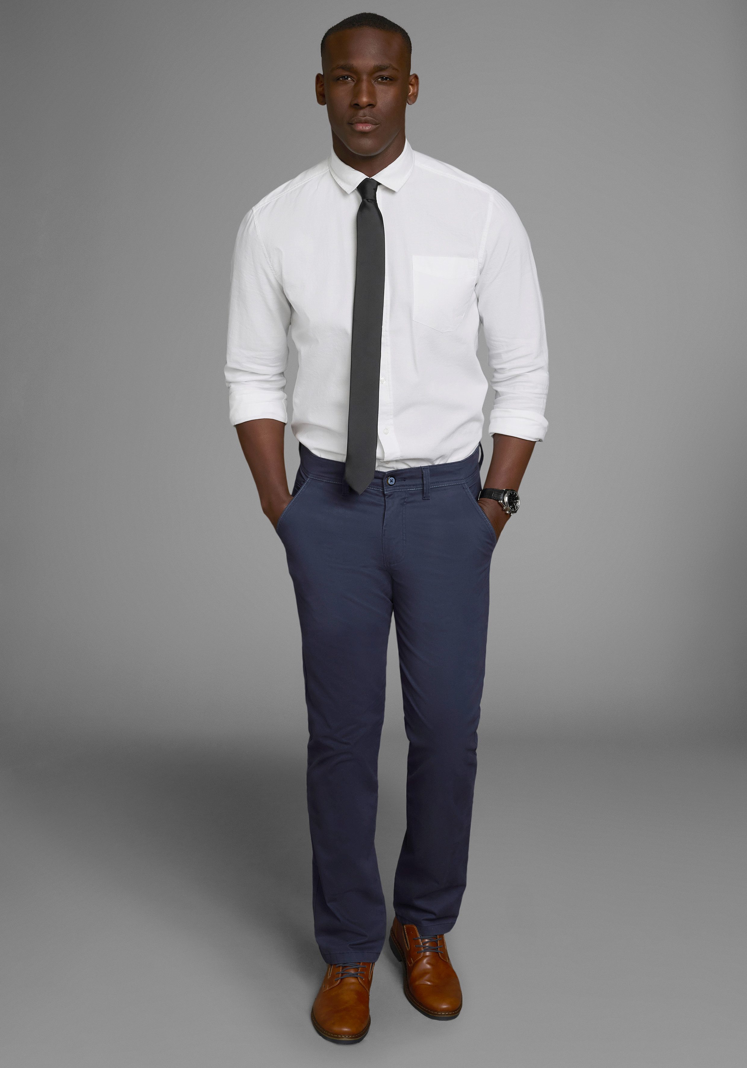 Man's World Stropdas in klassieke effen kleuren en slim breedte