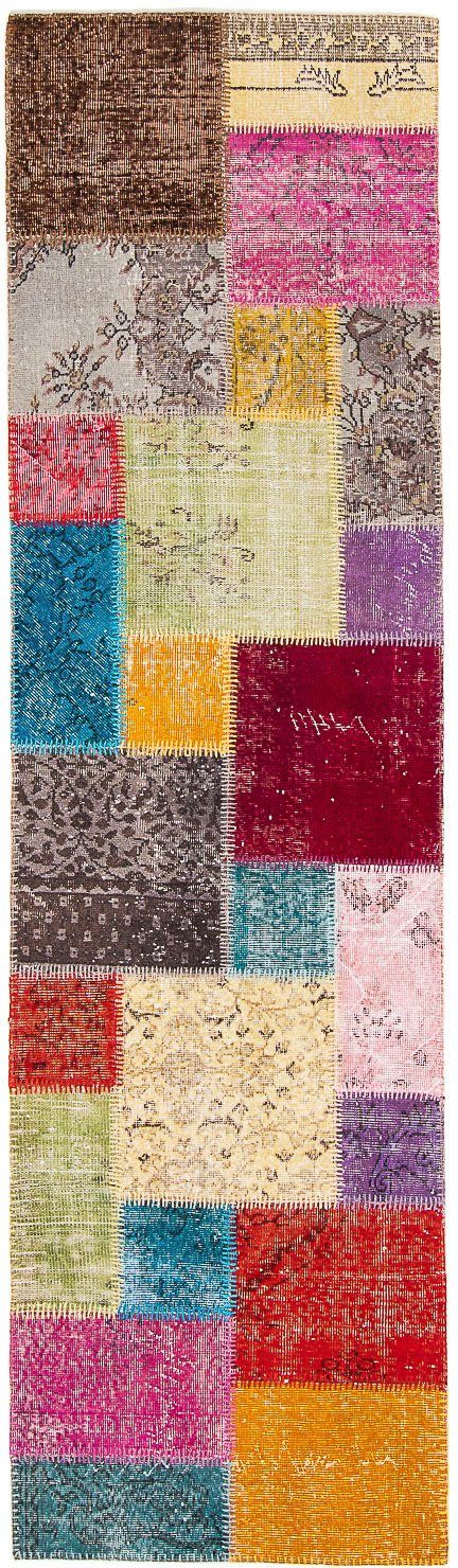 morgenland Wollen kleed Patchwork patchwork 242 x 172 cm Handgeknoopt