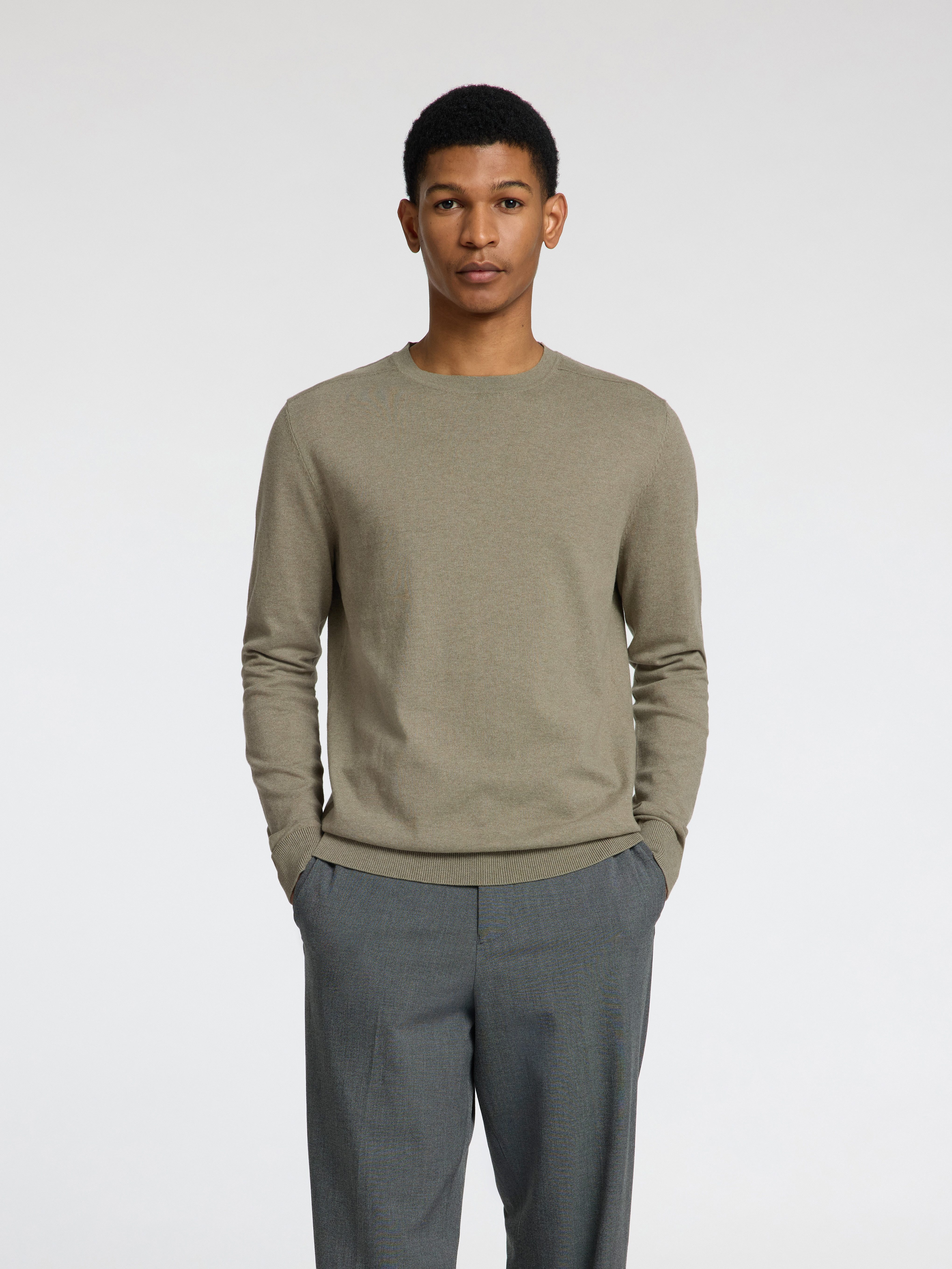 SELECTED HOMME Gebreide trui SLHBERG CREW NECK NOOS