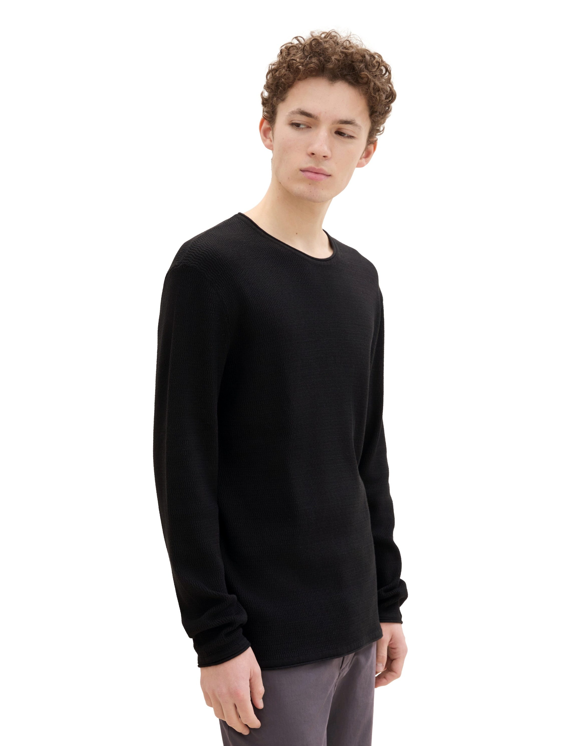 Tom Tailor Denim Trui met ronde hals met structuur