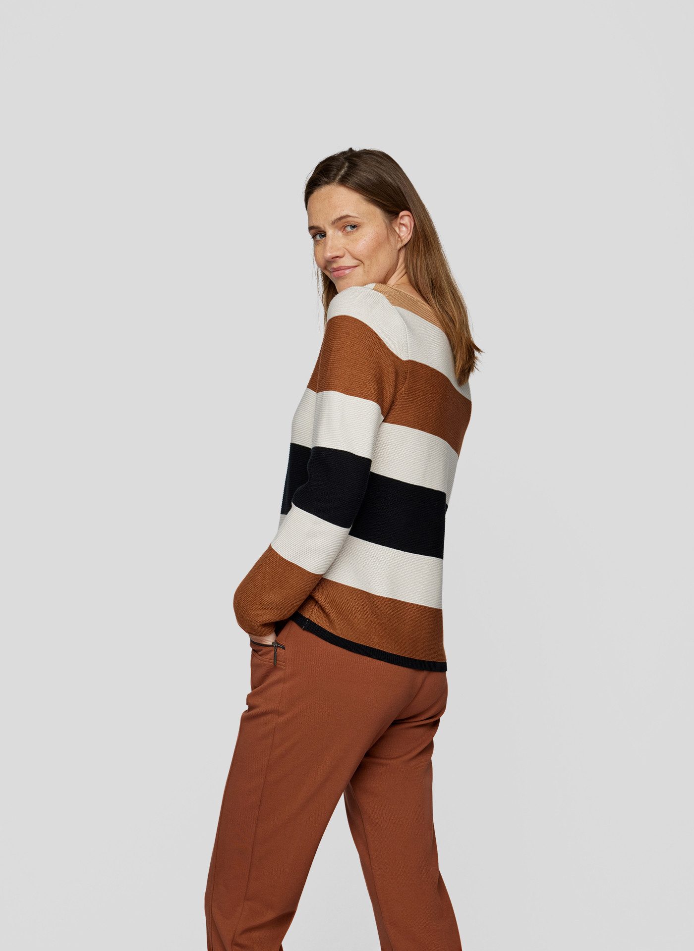 Rabe Gebreide trui met colorblocking-patroon