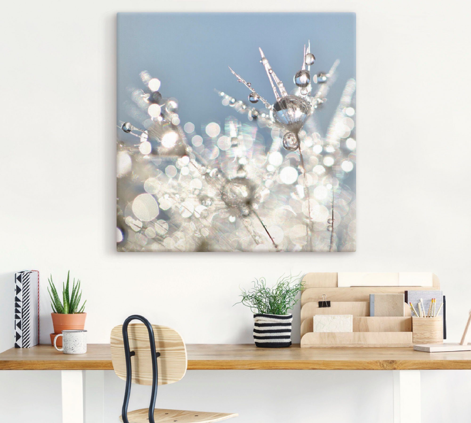 Artland Artprint Pluizenbol druppel abstract als artprint op linnen, poster, muursticker in verschillende maten