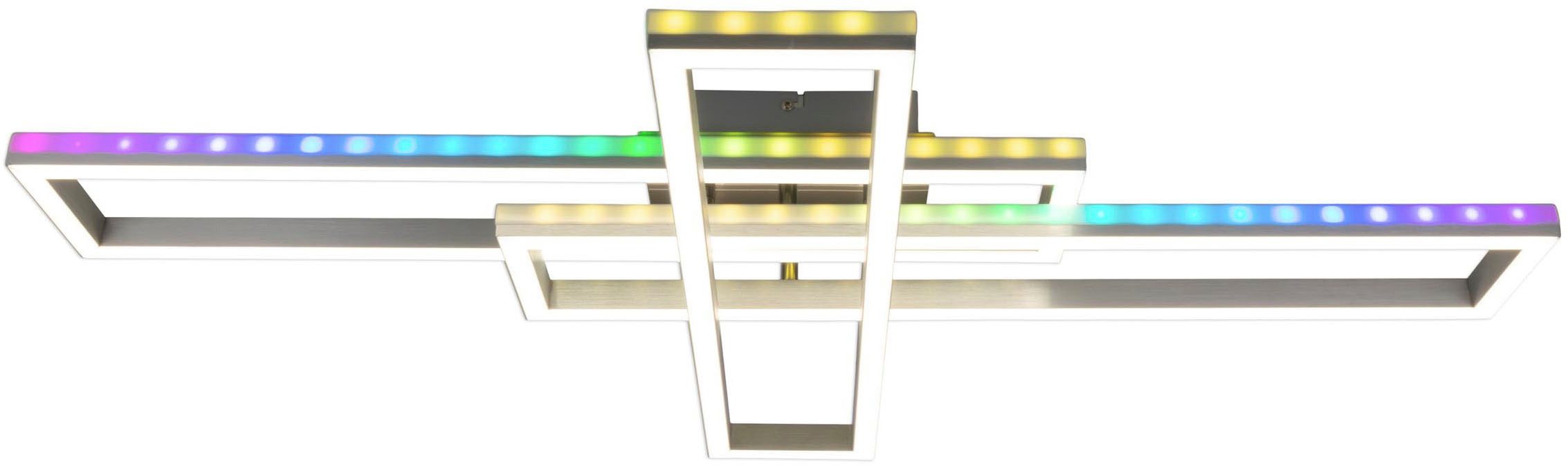 näve Led-plafondlamp BANTRY CCT, RGB-backlight, dimbaar, geheugen, tijdschakelaar, nachtlicht (1 stuk)