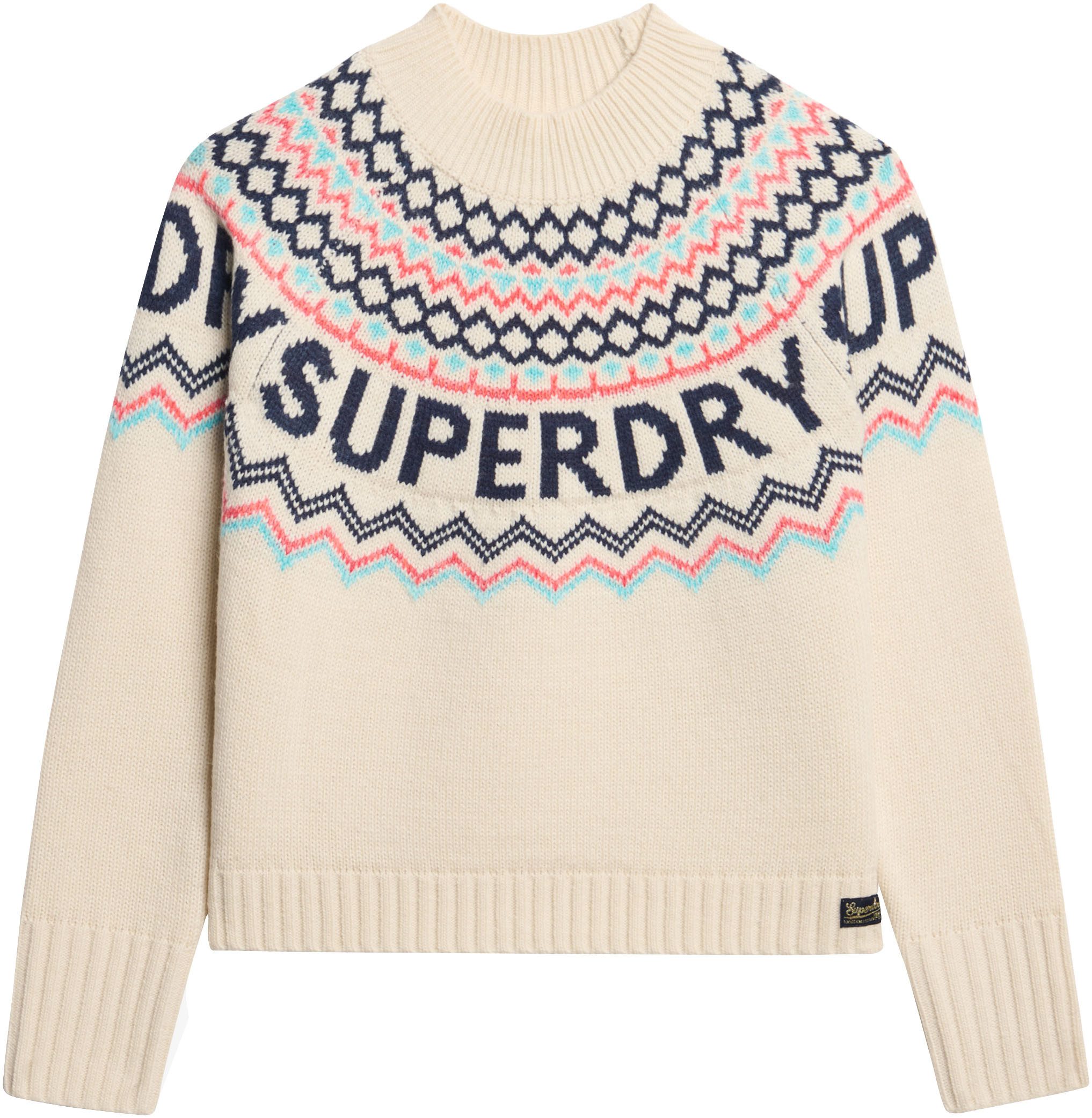 Superdry Gebreide trui FAIRISLE BRANDED JUMPER