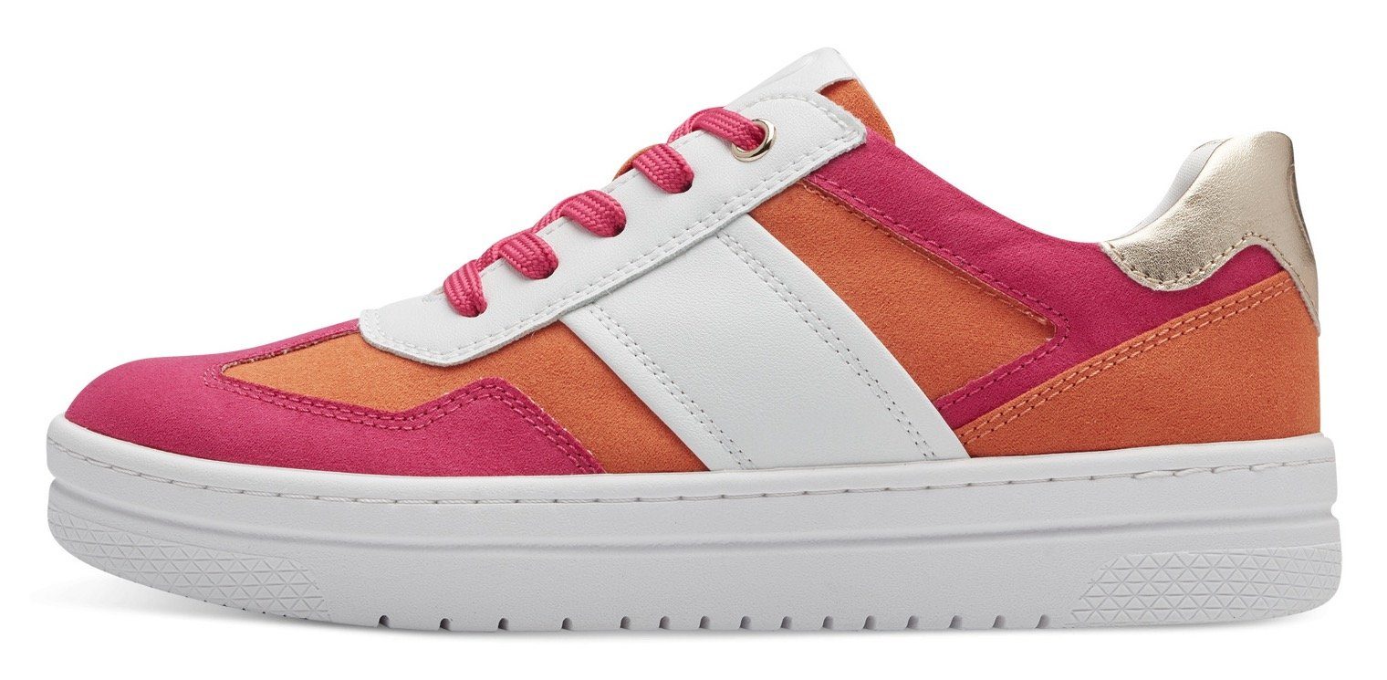 Marco Tozzi Plateausneakers vrijetijdsschoen, lage schoen, veterschoen in vegan uitvoering