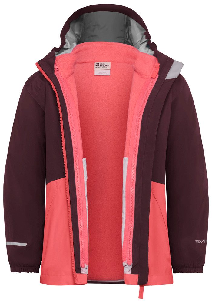 Jack Wolfskin Functioneel 3-in-1-jack ICELAND 3IN1 JACKET K 3in1, waterdicht, overgangsjas