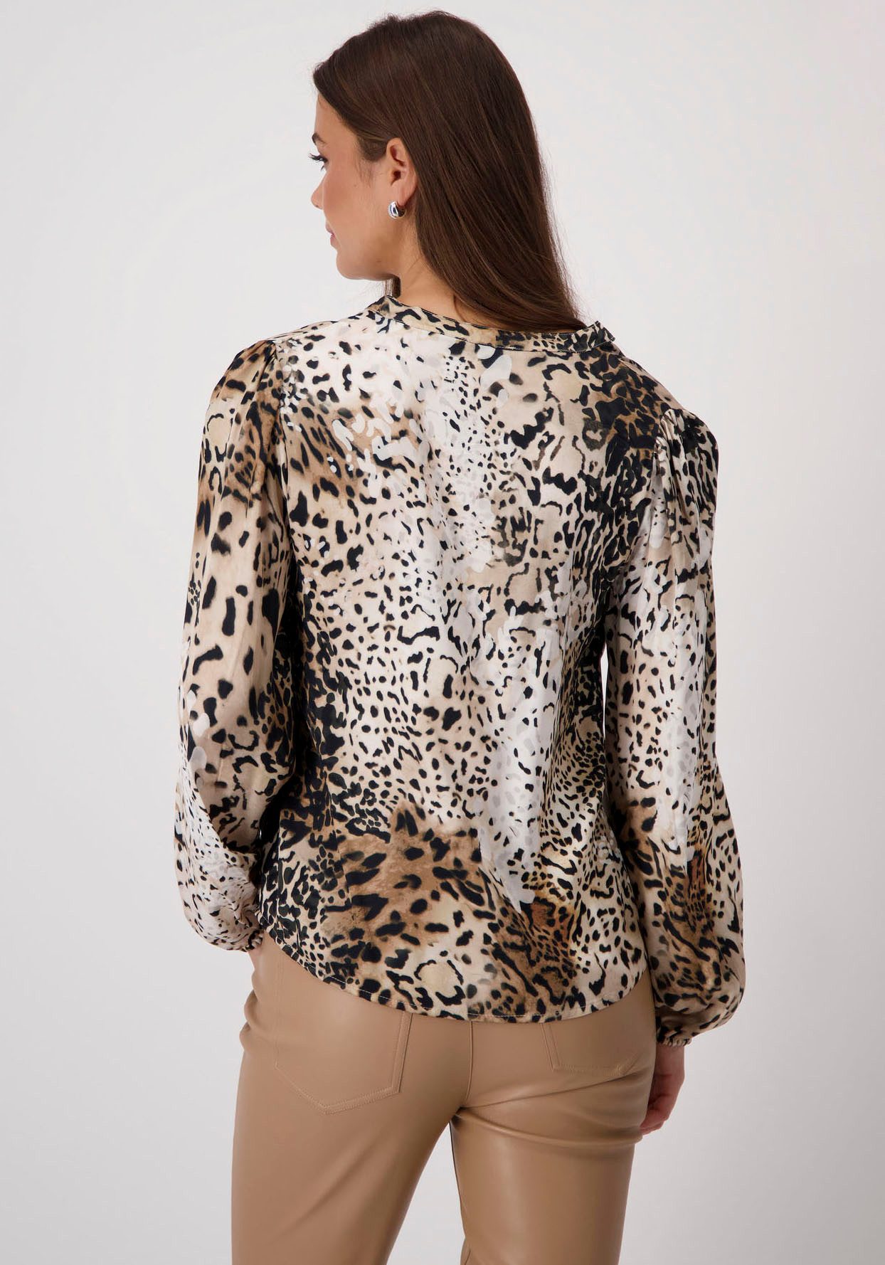 Monari Blouse zonder sluiting Blouse leo allover met all-over animal-print