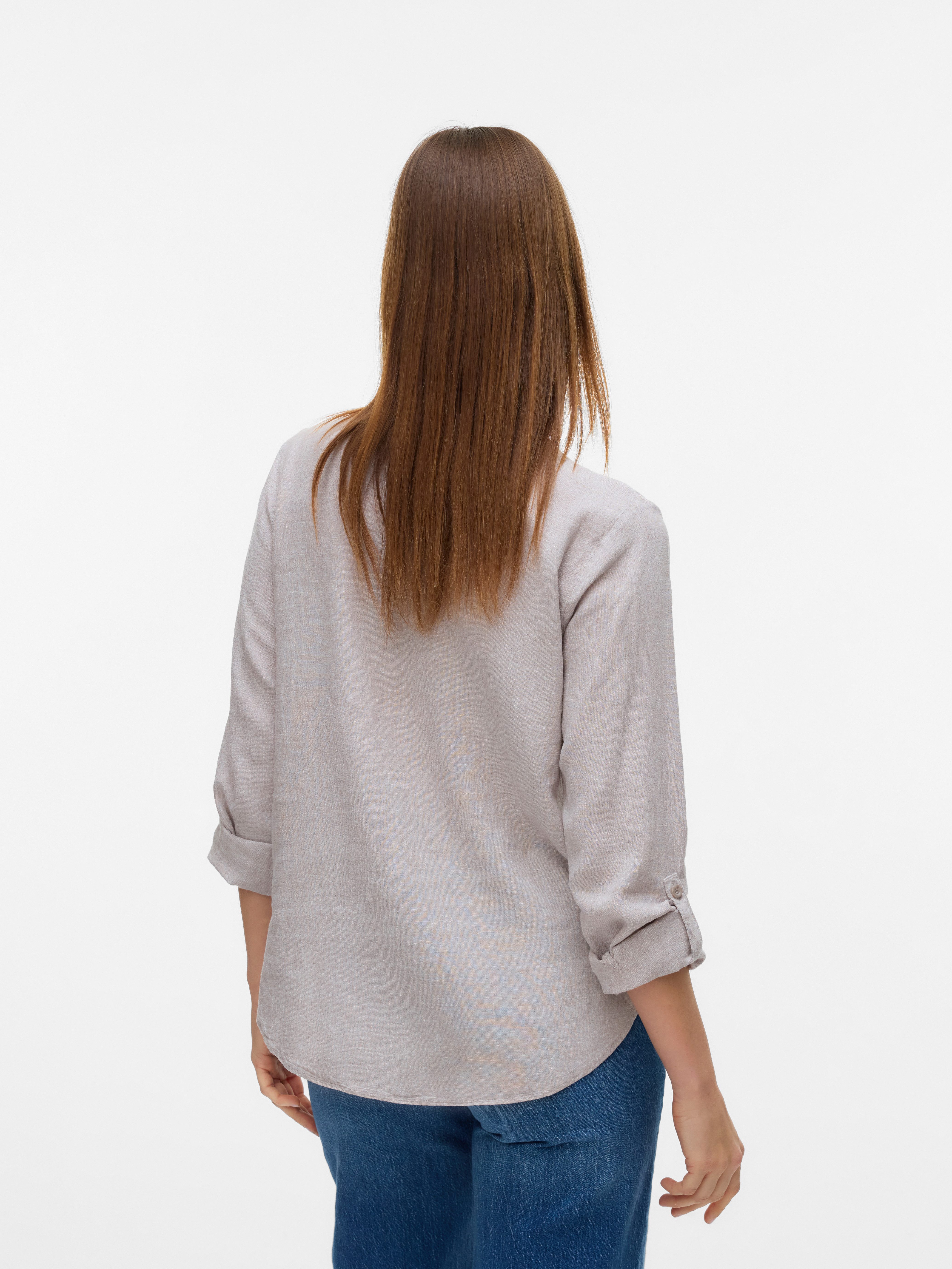 Vero Moda Blouse met lange mouwen VMLINN LS V-NECK SHIRT WVN NOOS