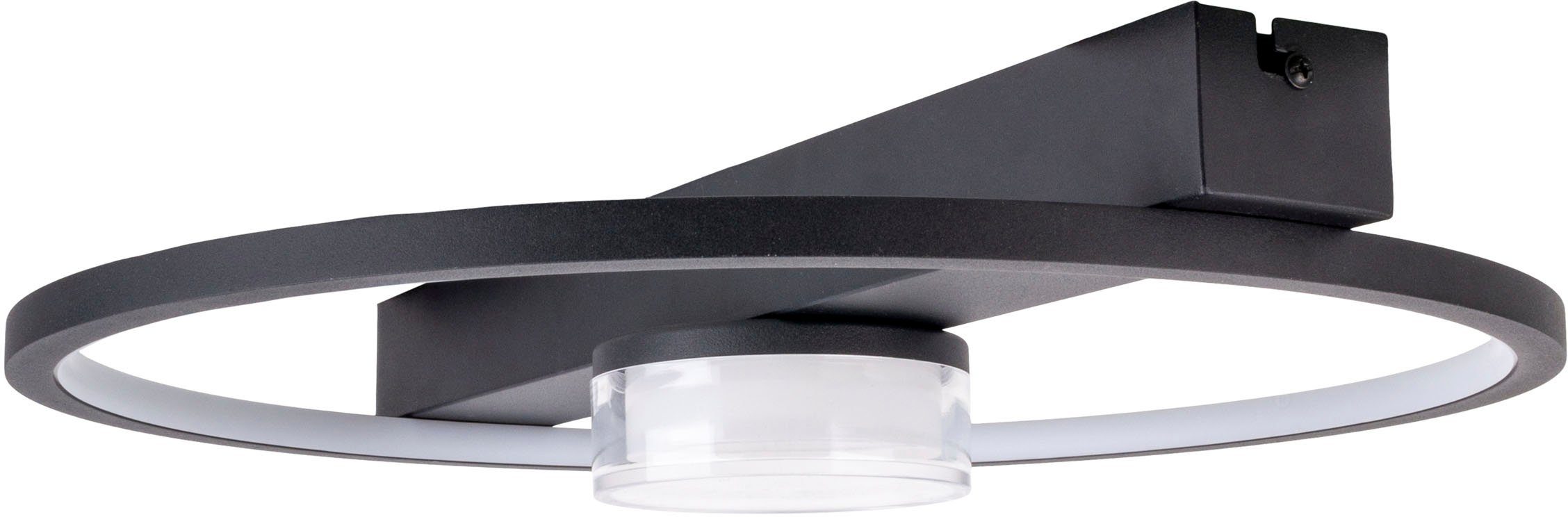 näve Led-plafondlamp Cimo traploos dimbaar via wandschakelaar, lichtkleur warmwit, zwart (1 stuk)