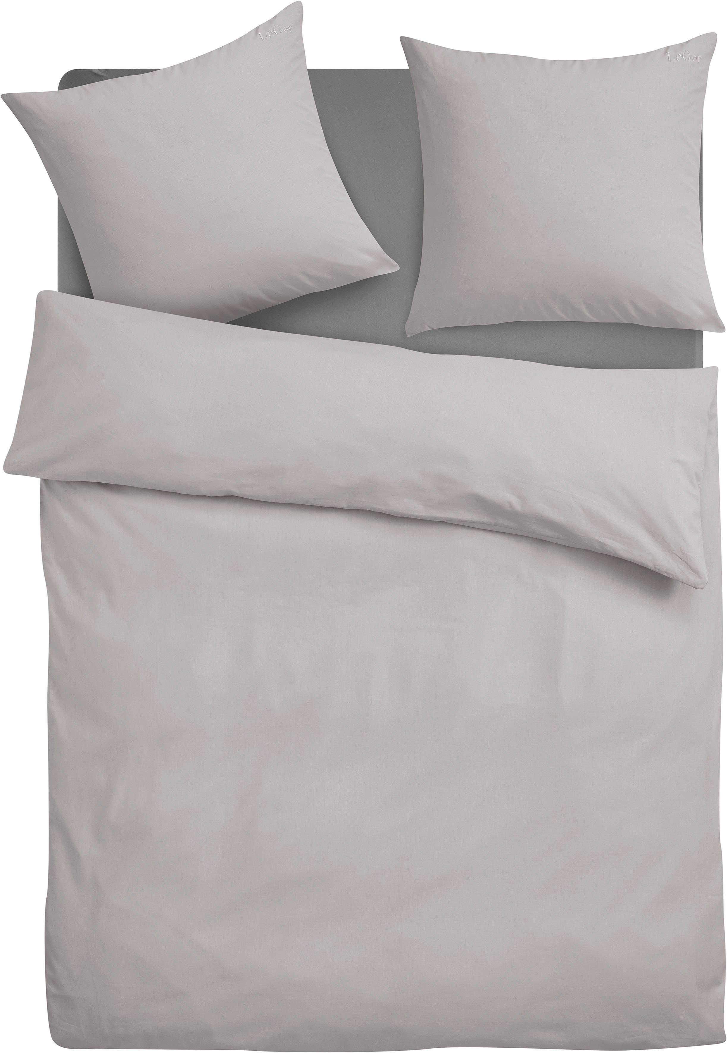 LeGer Home by Lena Gercke Beddengoed Anisa in maat 135x200, 155x220 cm of 200x200 Dekbedovertrek van katoen, unikleurige dekbedovertrek met ritssluiting