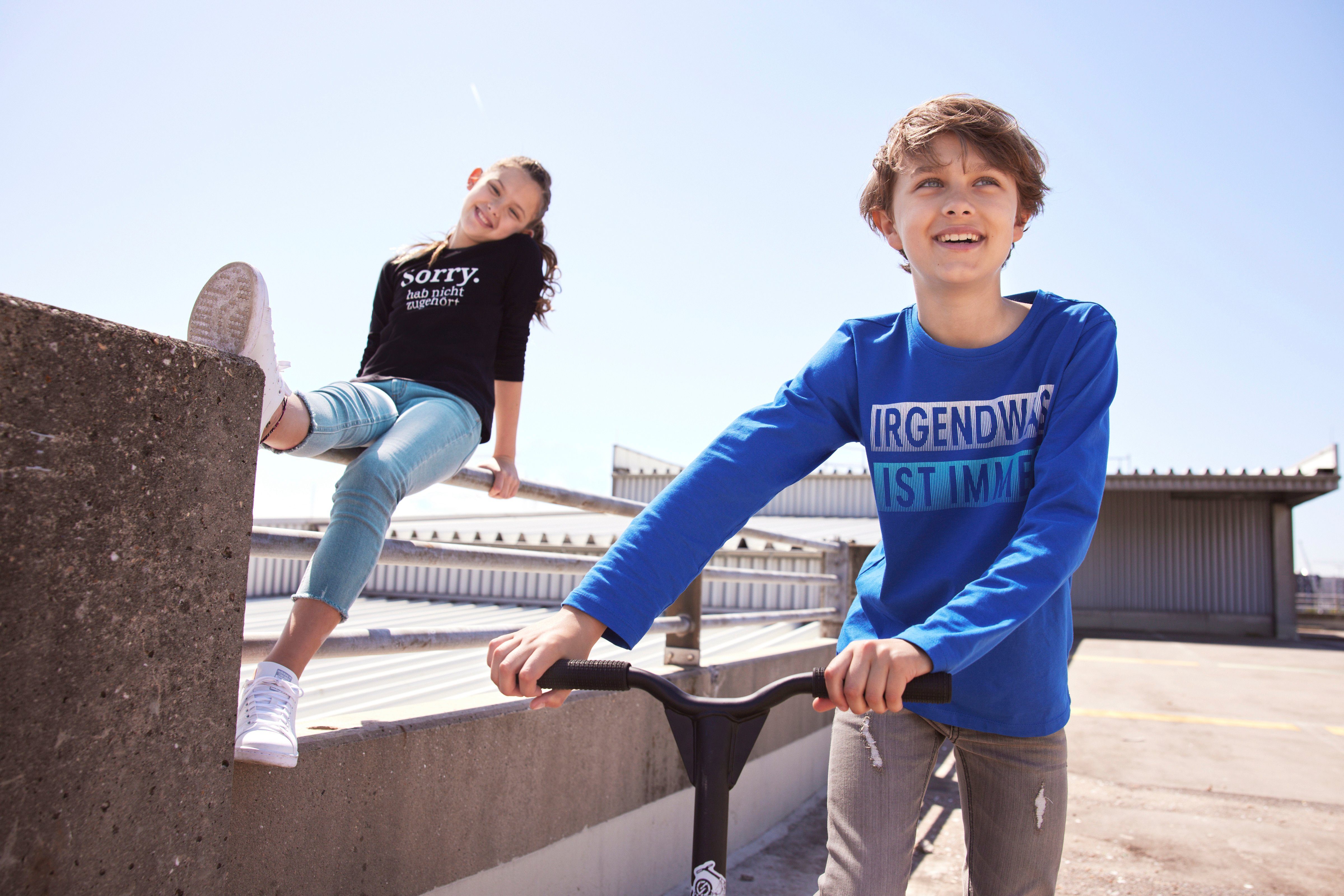 KIDSWORLD Shirt met lange mouwen Sorry. hab nicht zugehört Lange mouwen, basic pasvorm, met frisse print en statements