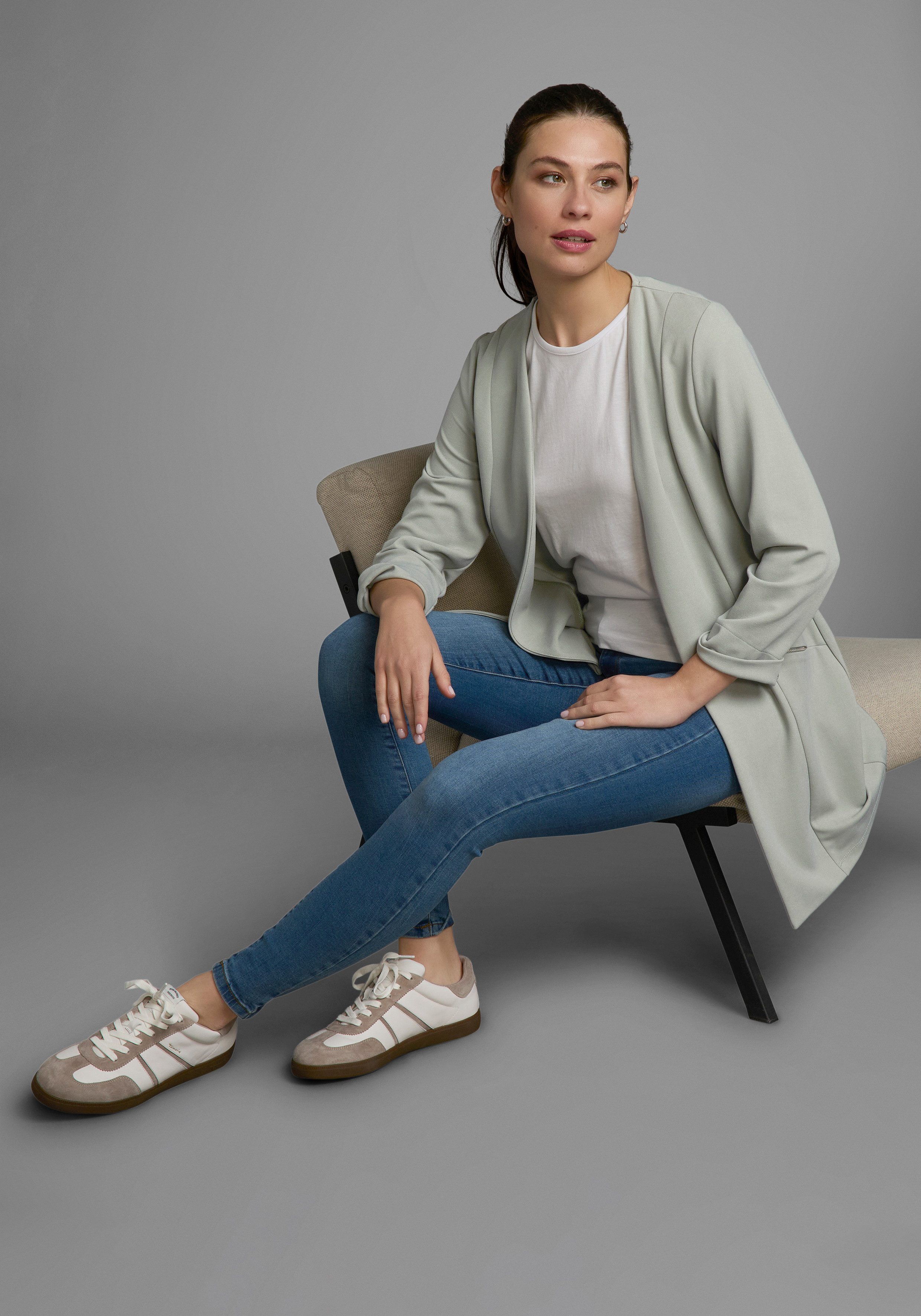 Laura Scott Lange blazer met ritssluitingen