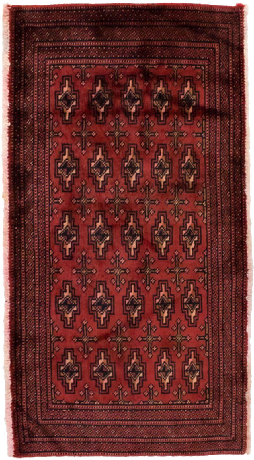 morgenland Wollen kleed Turkaman vloerkleed met de hand geknoopt rood