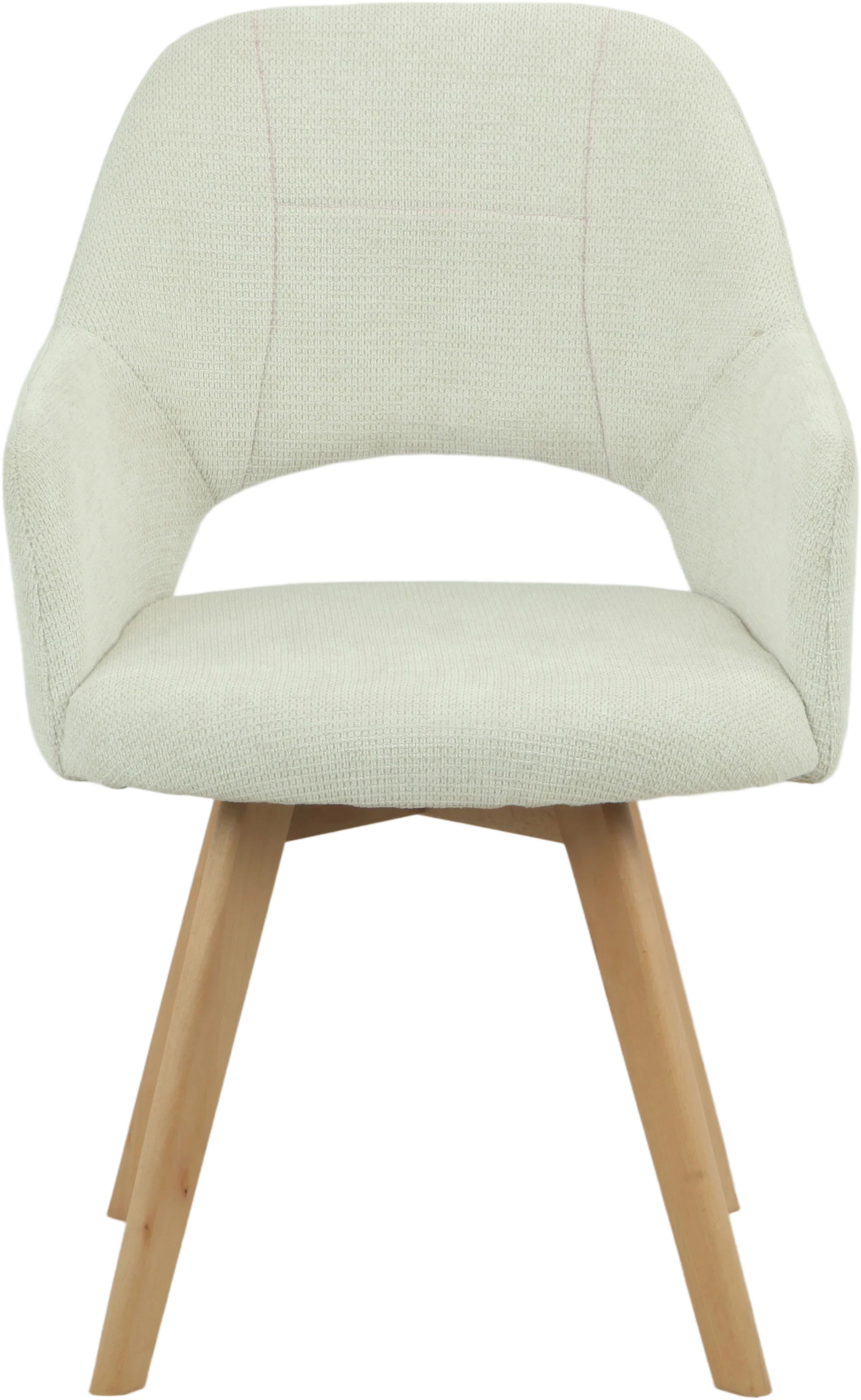 HELA Stoel met armleuningen SOFIA armstoel met massief houten frame, bekleding webstof Eetkamerstoel, fauteuil met armleuningen, subtiele ruguitsparing (set, 2 stuks)