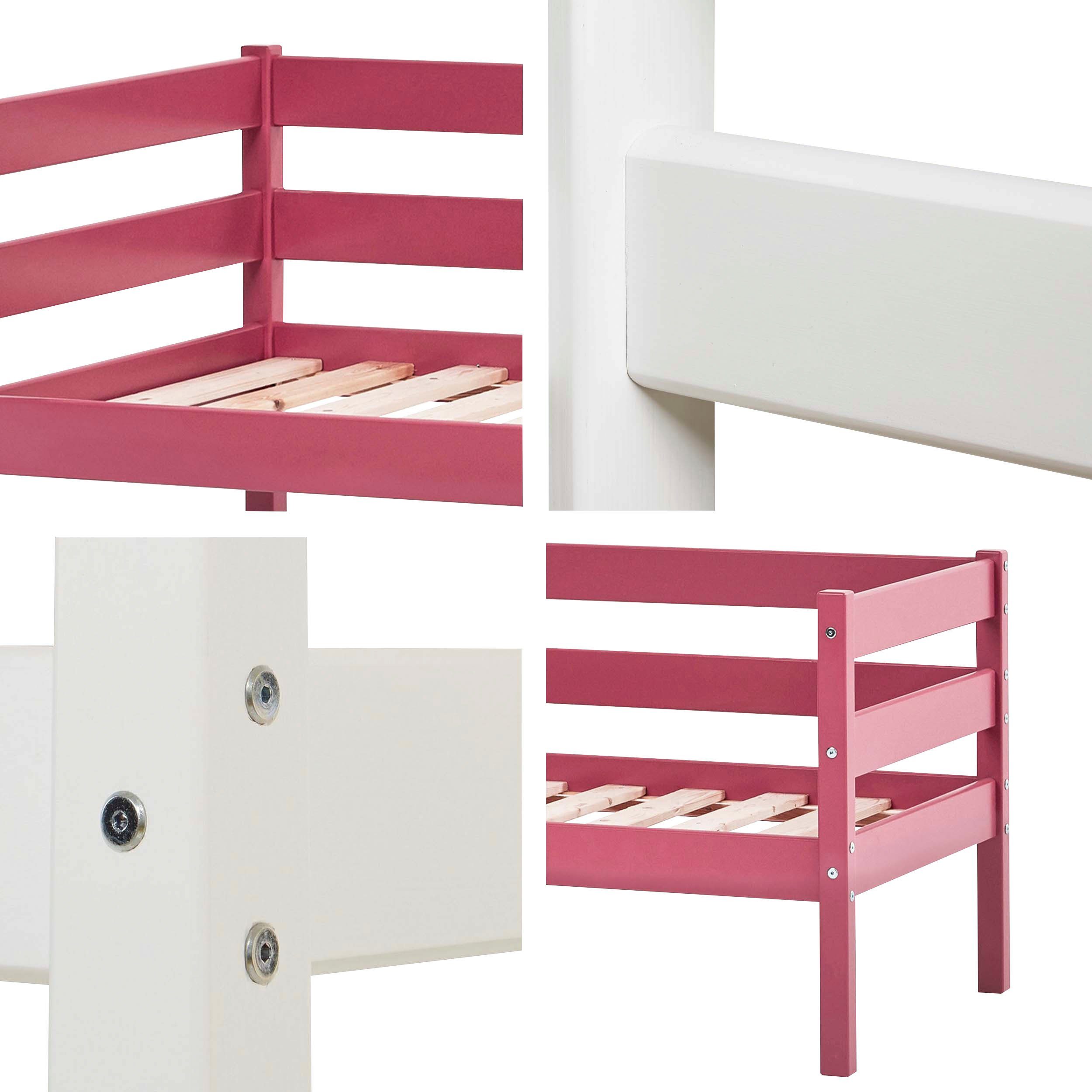 Hoppekids 1-persoonsledikant ECO Comfort kinderbed, massief grenenhout, tienerbed inclusief lattenbodem (set)