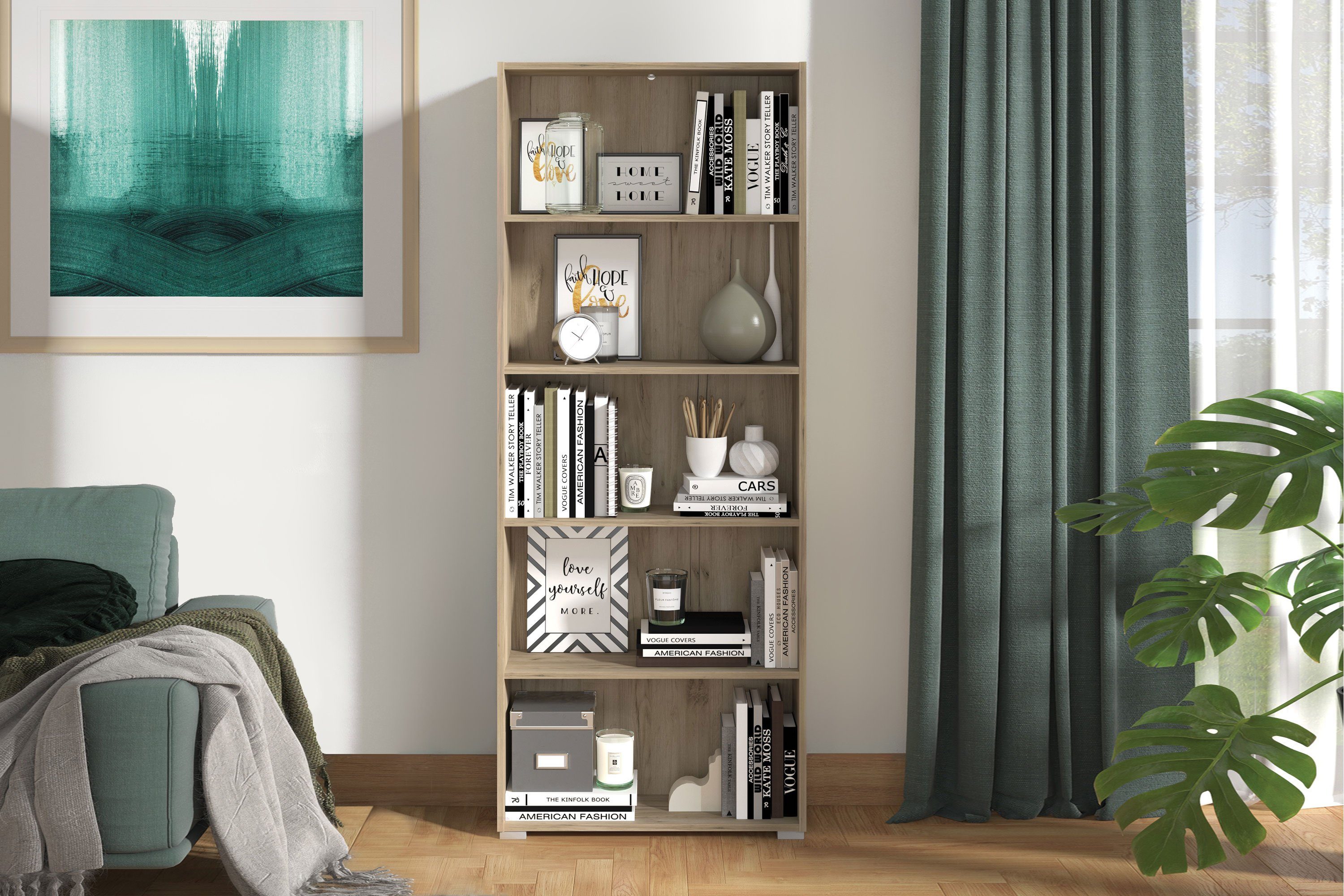 INOSIGN Ordnerrek Tomar 5 Boekenkast met veel opbergruimte, afmetingen (bxdxh): 70 x 24,5 x 176,5 cm
