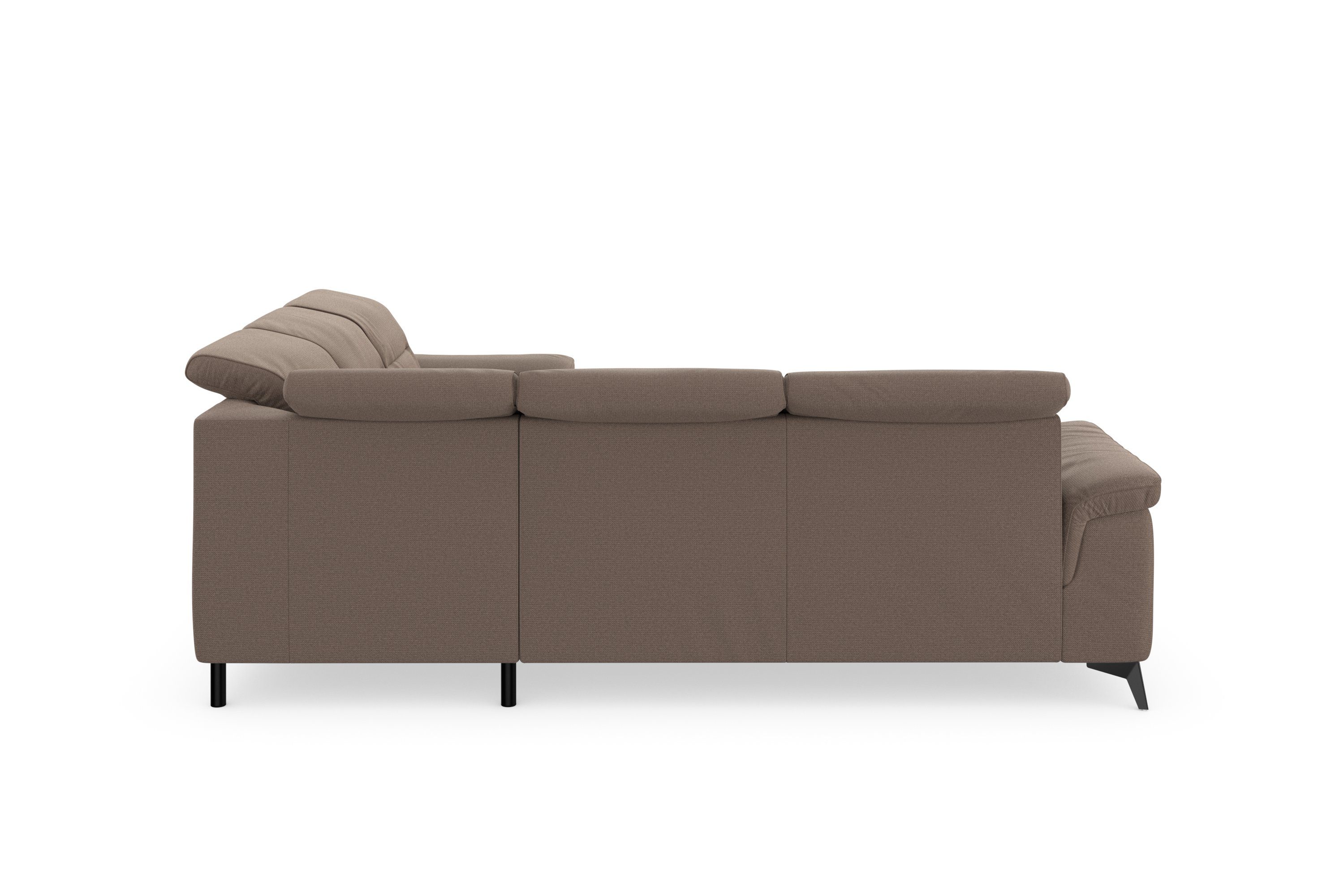 sit&more Hoekbank Sinatra L-vorm optioneel met verstelbare hoofdsteun en armleuning, metalen poten