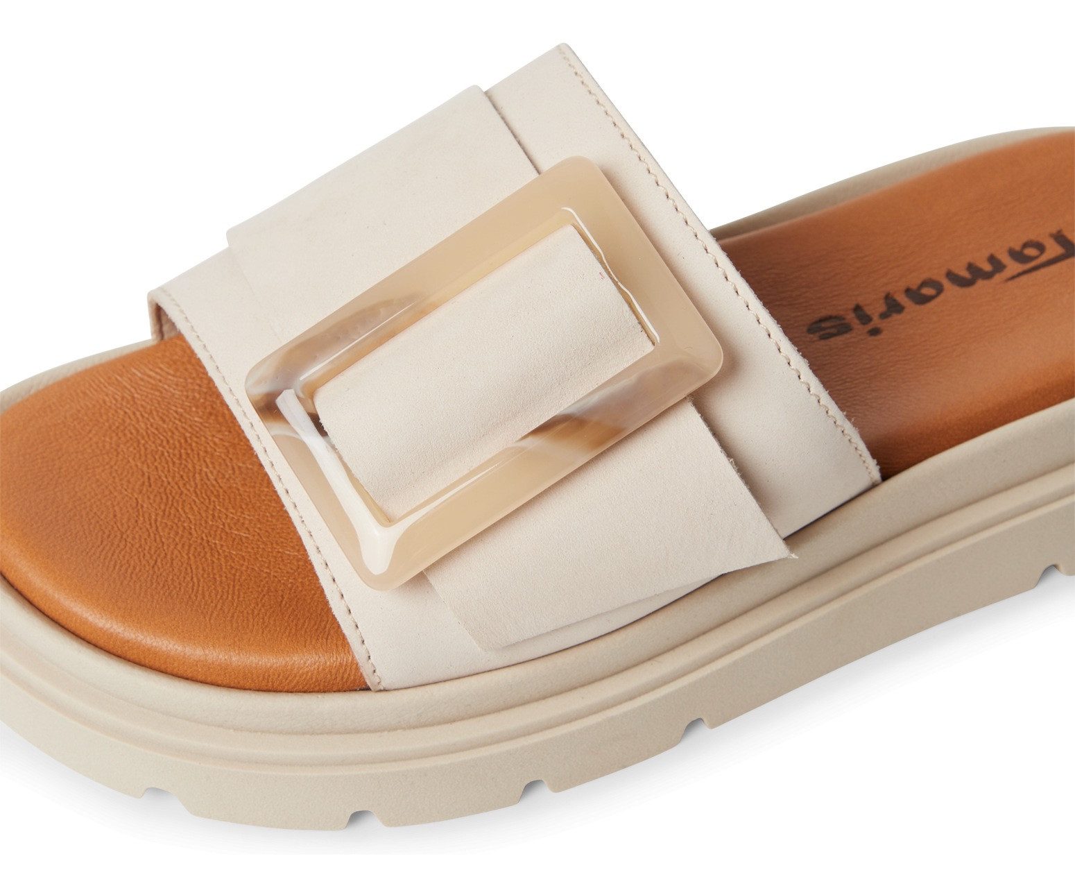 Tamaris Slippers Plateauzool, zomerschoen met modieuze siersluiting