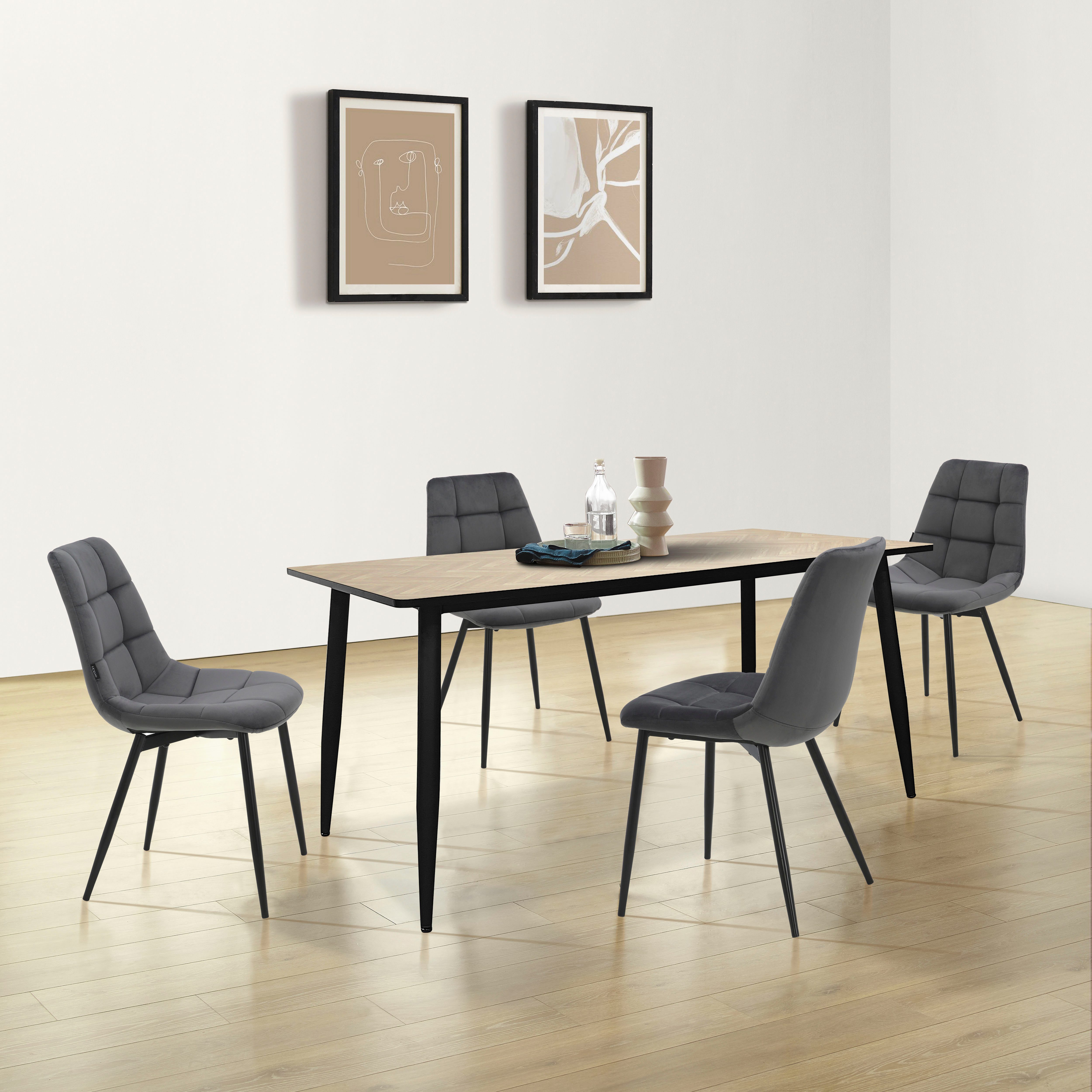 Home affaire Eettafel Arhus in trendy visgraatlook