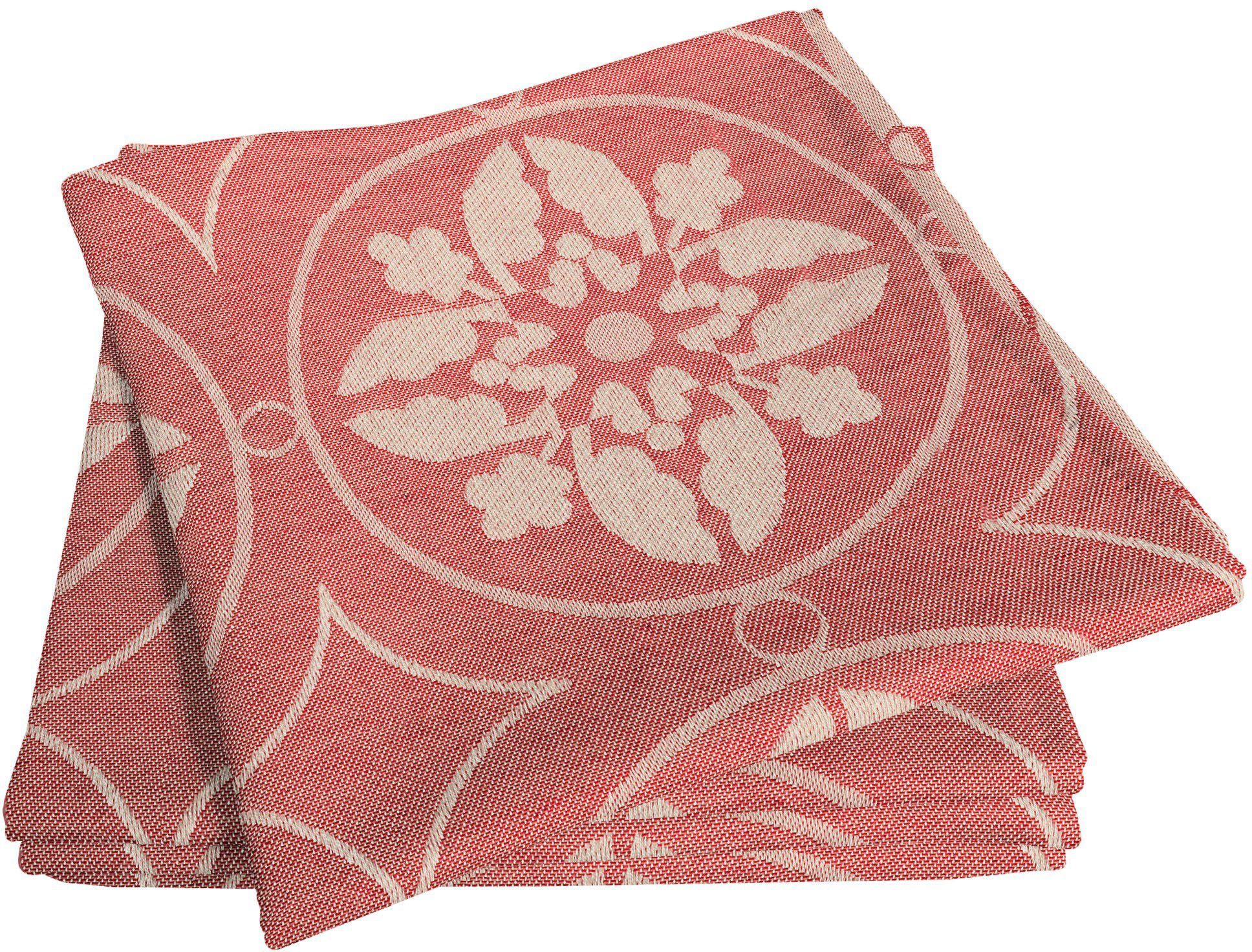 Adam Stoffen servet Romantic Puligny Light (4 stuks) servetten maat 30x30 cm rood