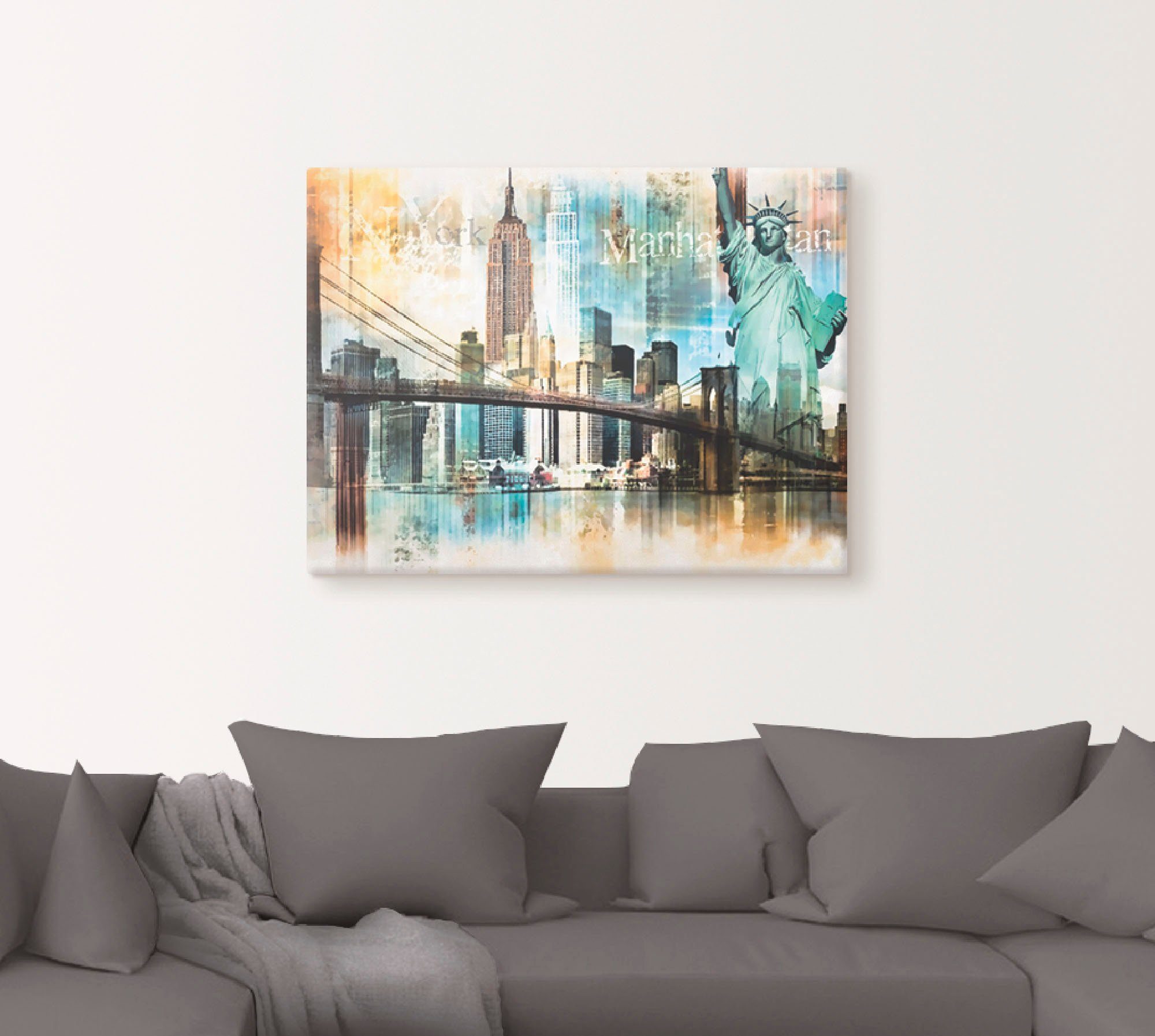 Artland Artprint New York skyline collage IV als artprint op linnen, poster in verschillende formaten maten