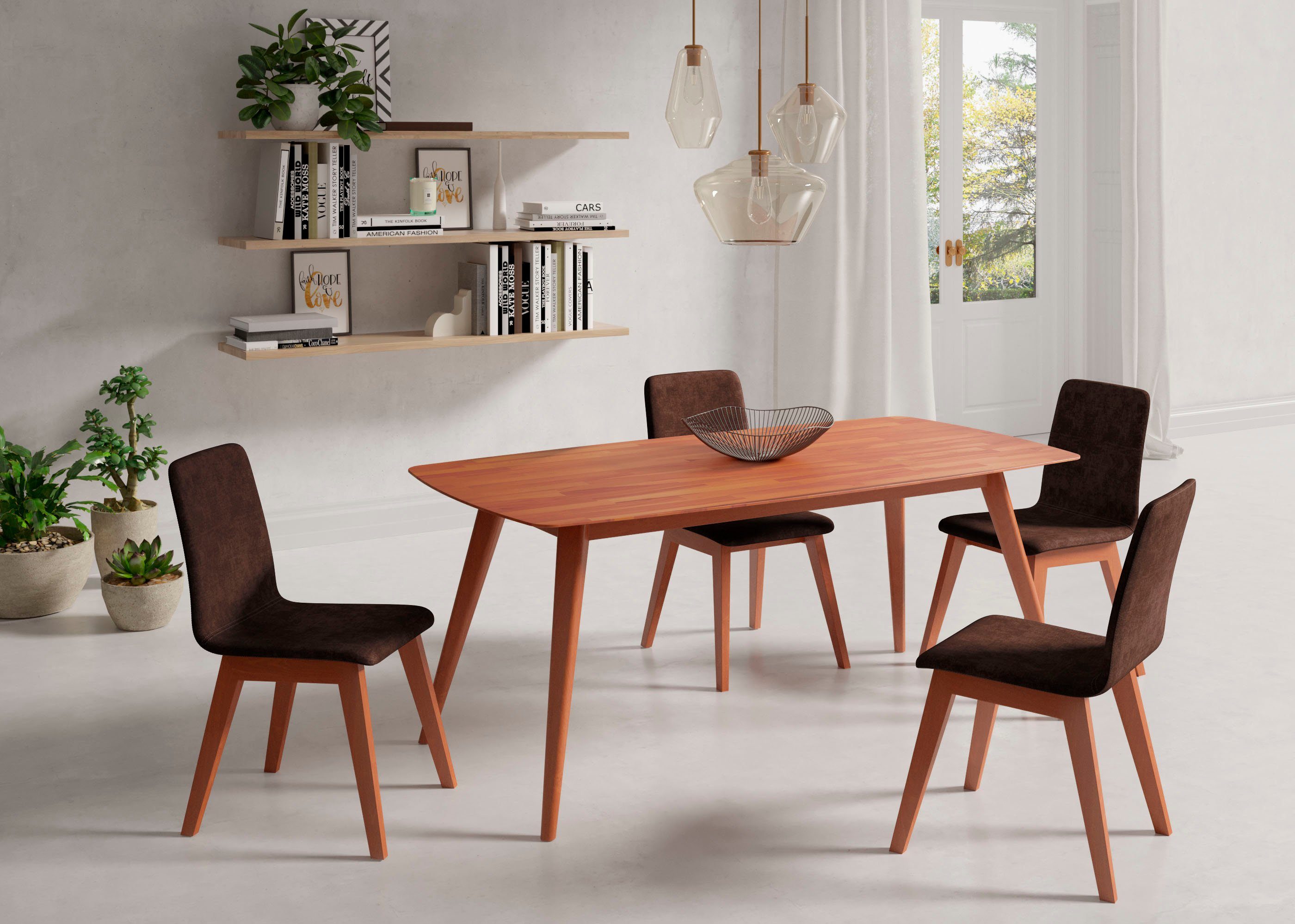 INOSIGN Stoel Sandy met verschillende stoelpootkleuren en kleurvarianten, zithoogte 47 cm (2 stuks)