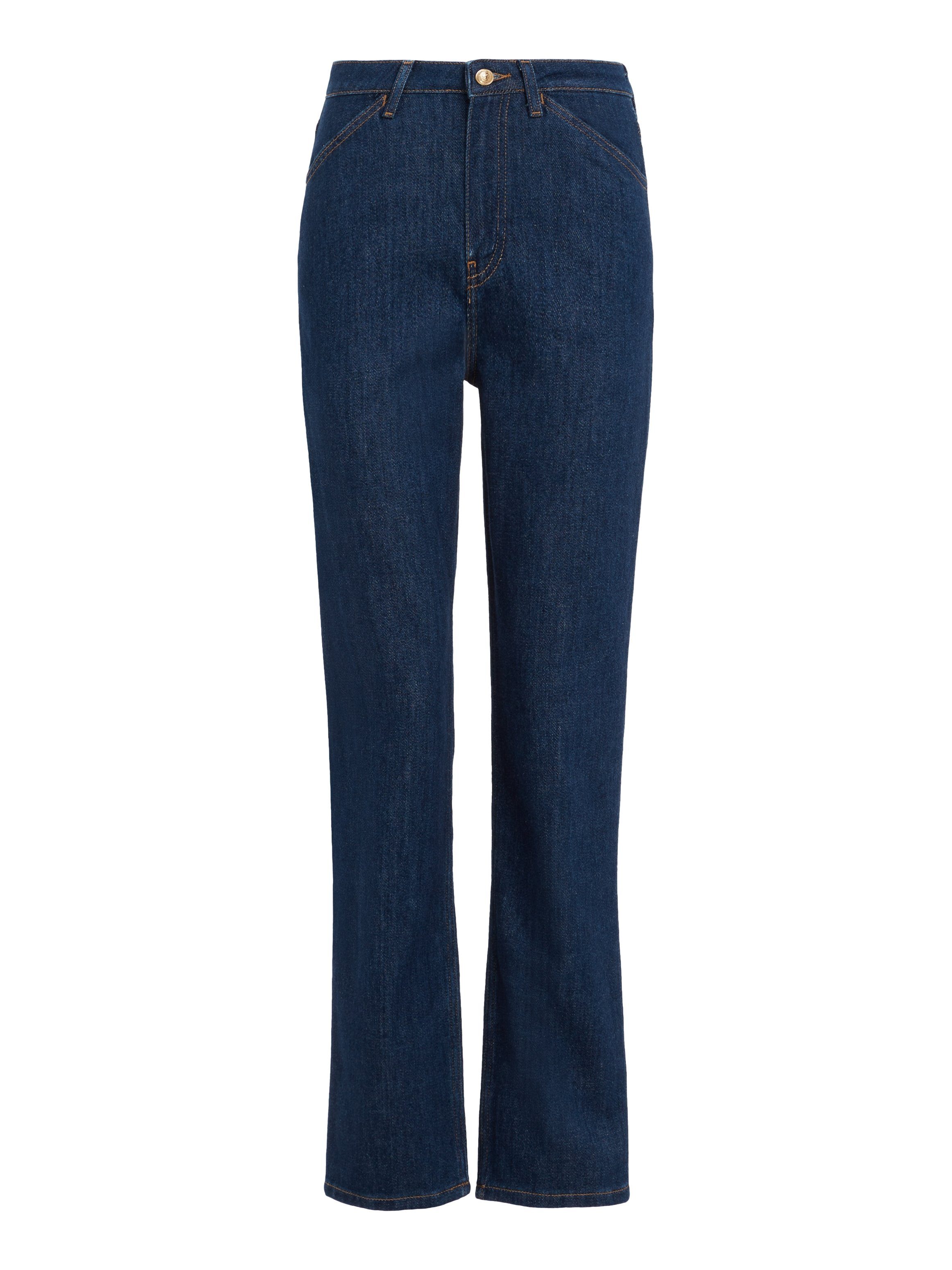 Tommy Hilfiger Straight jeans CLASSIC STRAIGHT HW met leren tommy hilfiger badge