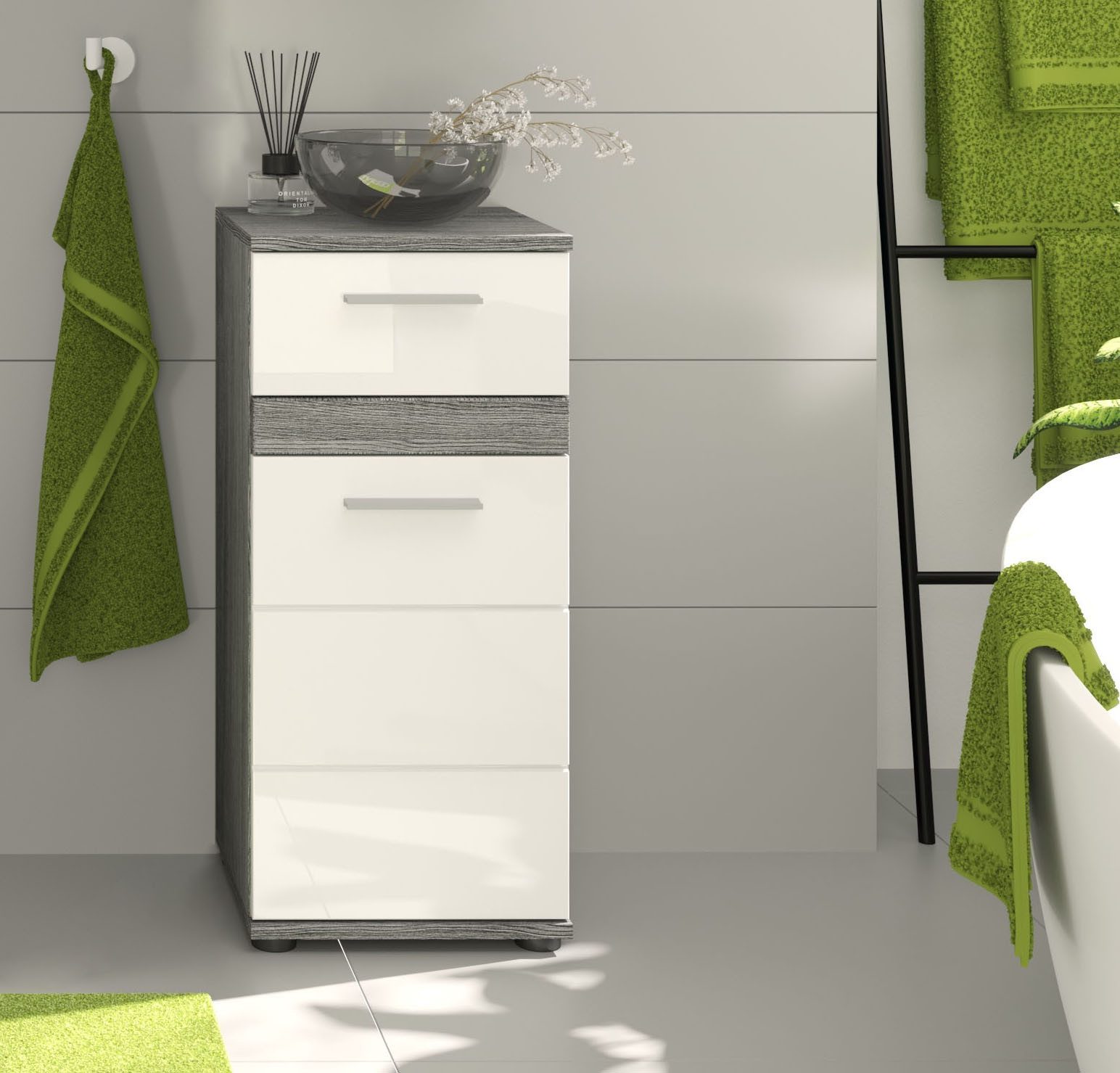 welltime Onderkast LUCCA, TOPSELLER!, Breedte 35 cm, 1 deur (TA verwisselbaar), 1 lade