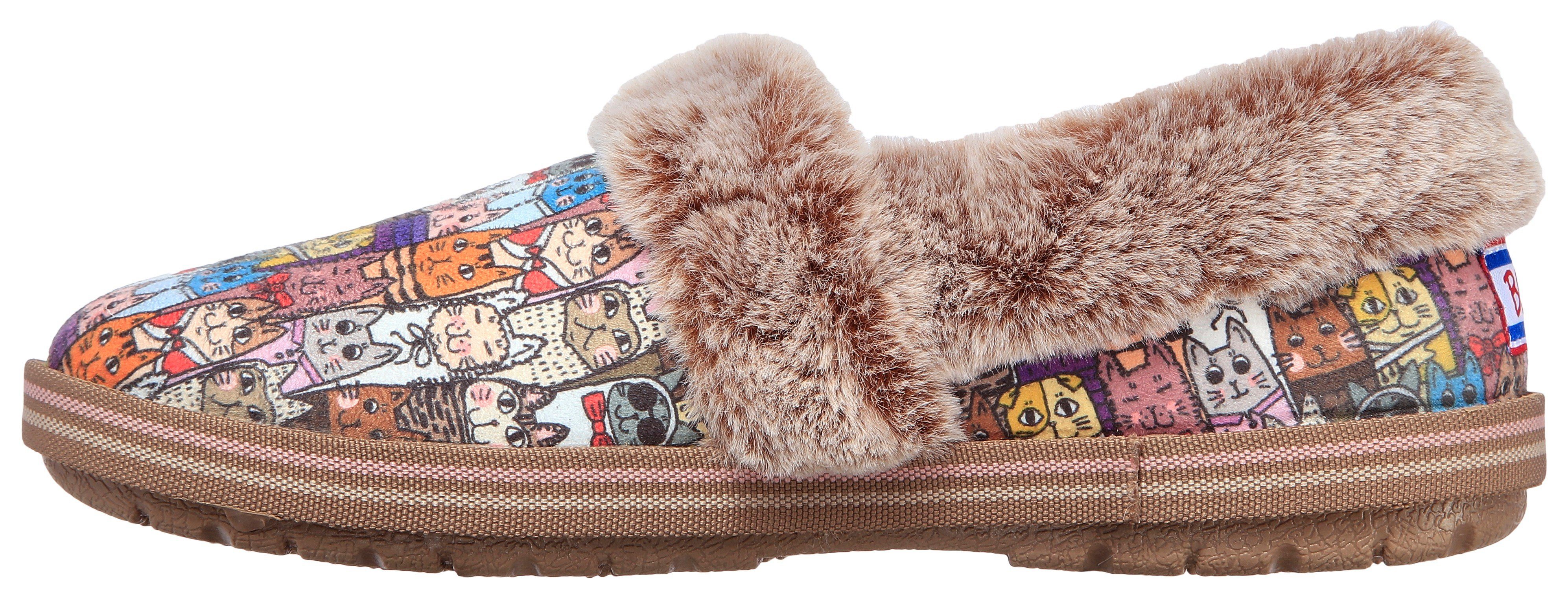 Skechers Pantoffels TOO COZY CHIC CAT Huisschoen met grappige kattenprint