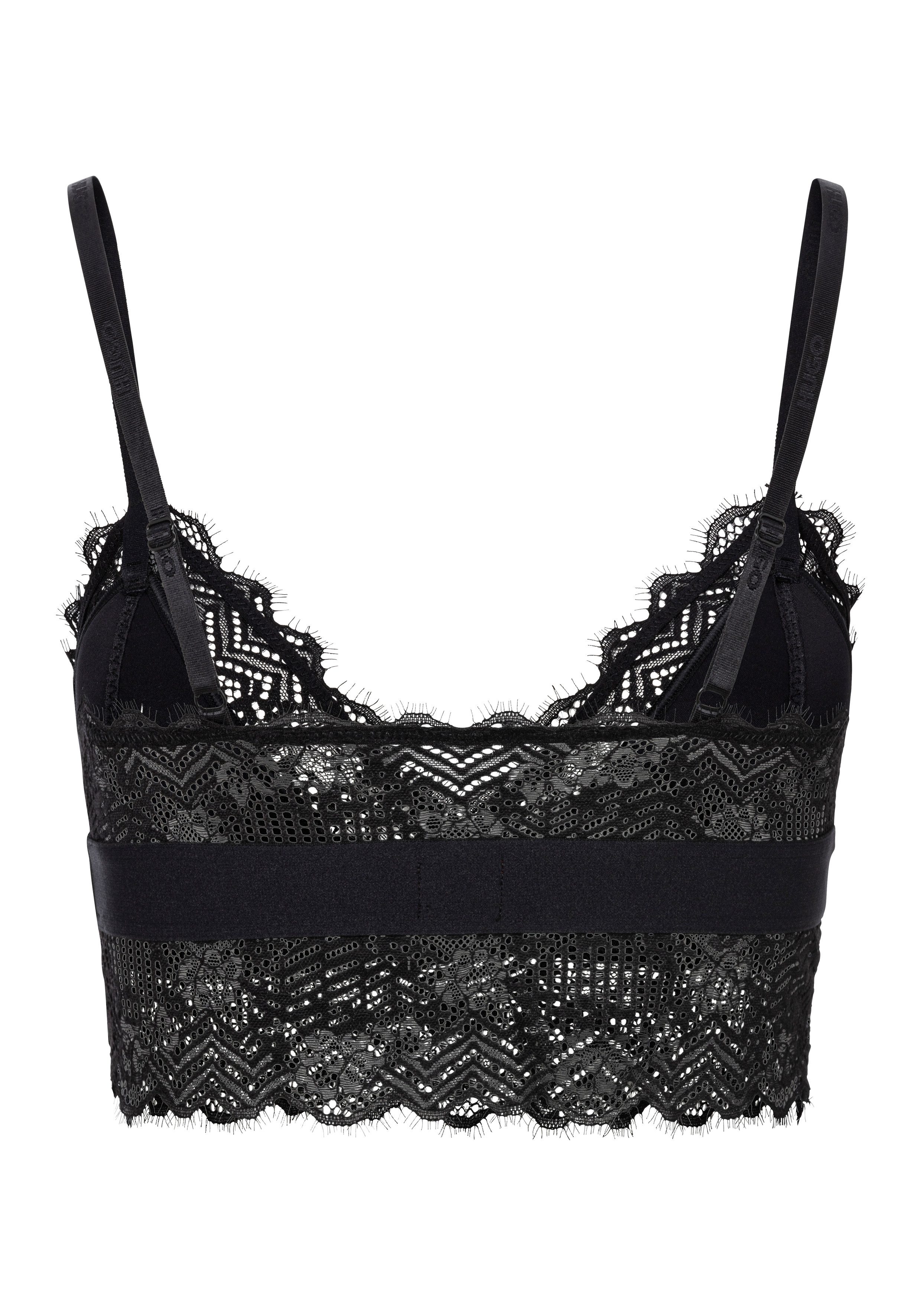 HUGO underwear Beugelloze-bh TRIANGLE RL LACE met hugo-label aan de tailleband