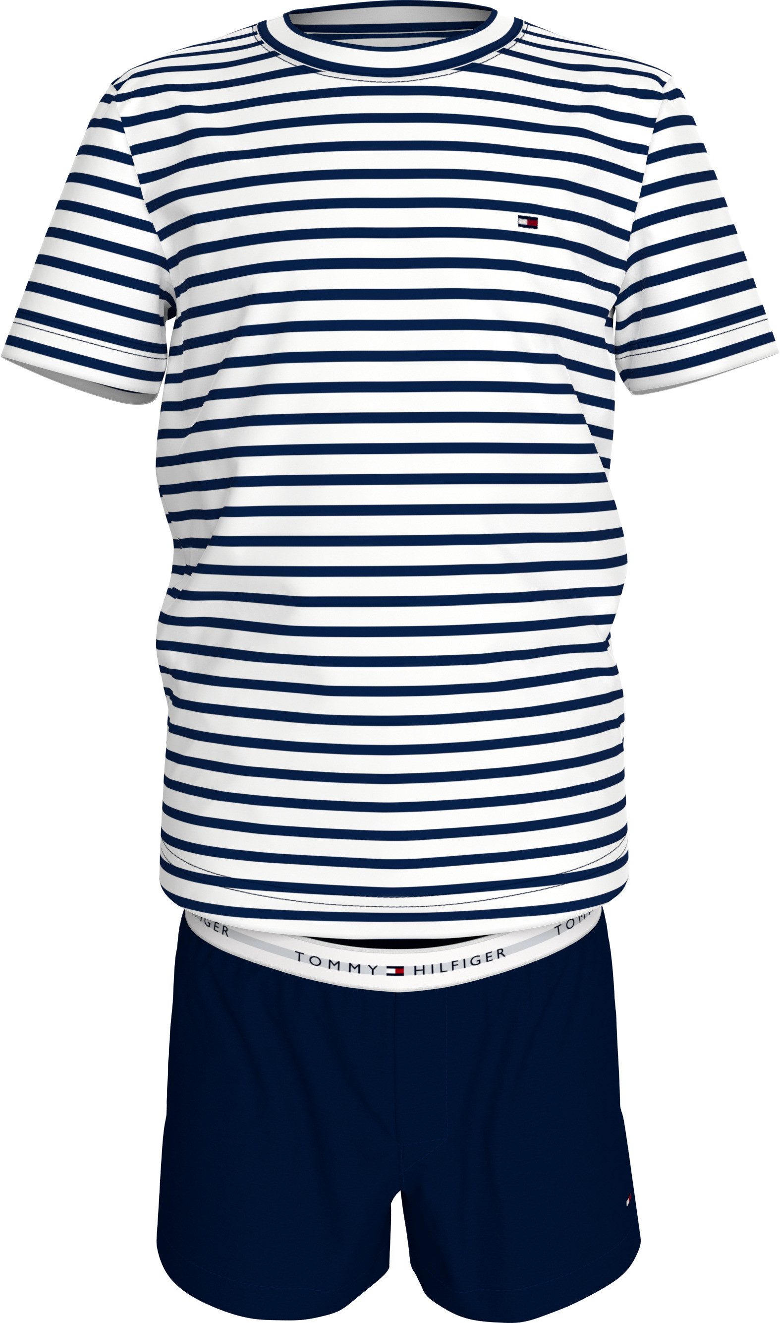 Tommy Hilfiger Underwear Pyjama S/S JERSEY PJ SET met geborduurd logo (set, 2-delig, 2 stuks)