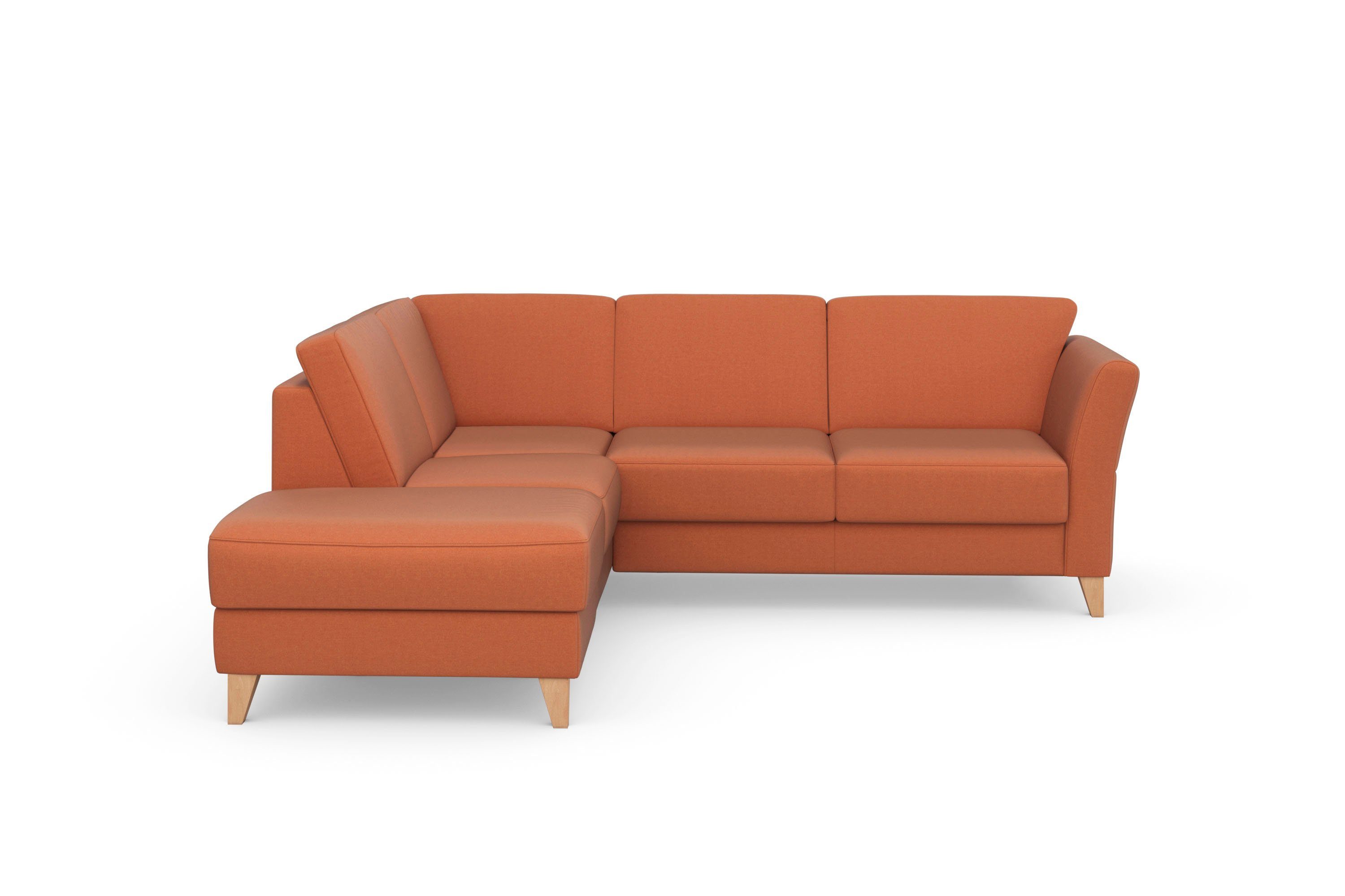 sit&more Hoekbank Visby L-vorm Naar keuze met slaapfunctie en bergruimte, vrij plaatsbaar oranje, hoekbanken, Ottomane links, Zonder