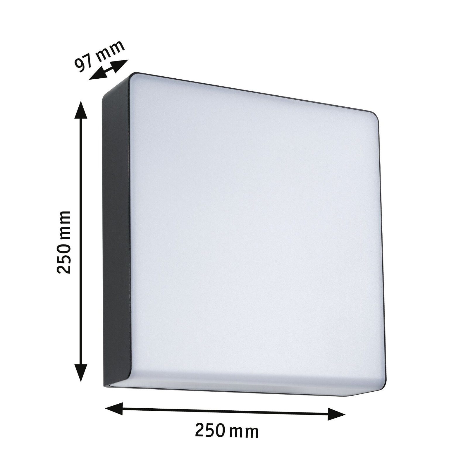 Paulmann Led-wandlamp voor buiten Azalena IP44 250x97mm 8,5W 700lm 230V kunststof, aluminium Smart Home Zigbee 3.0 bewegingssensor met hoogfrequentiesensor (1 stuk)