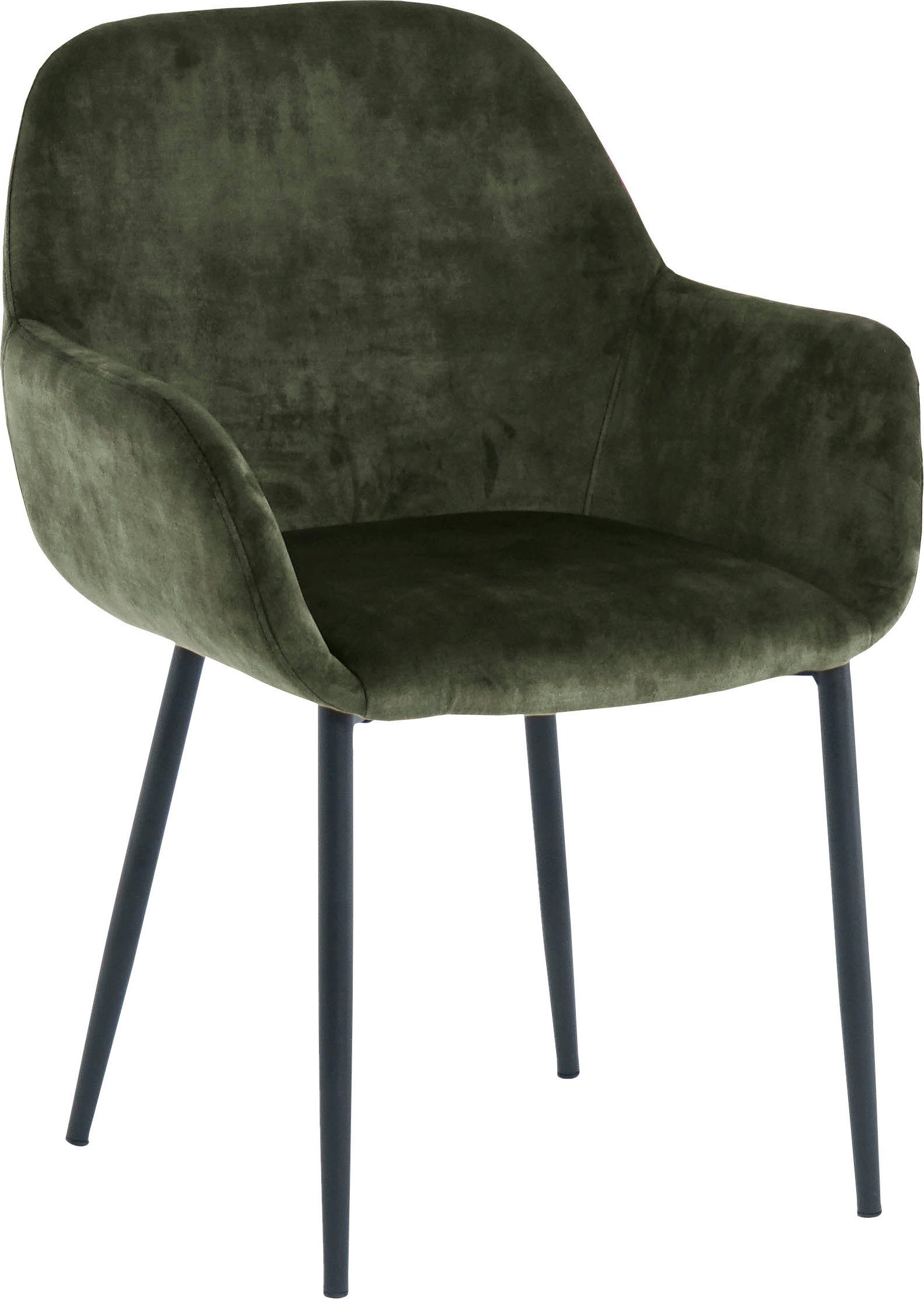 SIT Stoel met armleuningen glamoureuze bekleding in fluwelige look (set, 2 stuks)